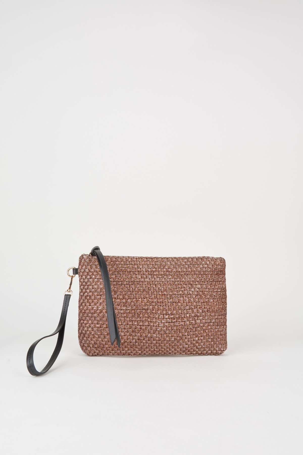 Kadın Bellis Hasır Açık Kahve Astarlı Suni Deri Bilek Askılı Portföy El Ve Clutch Çanta