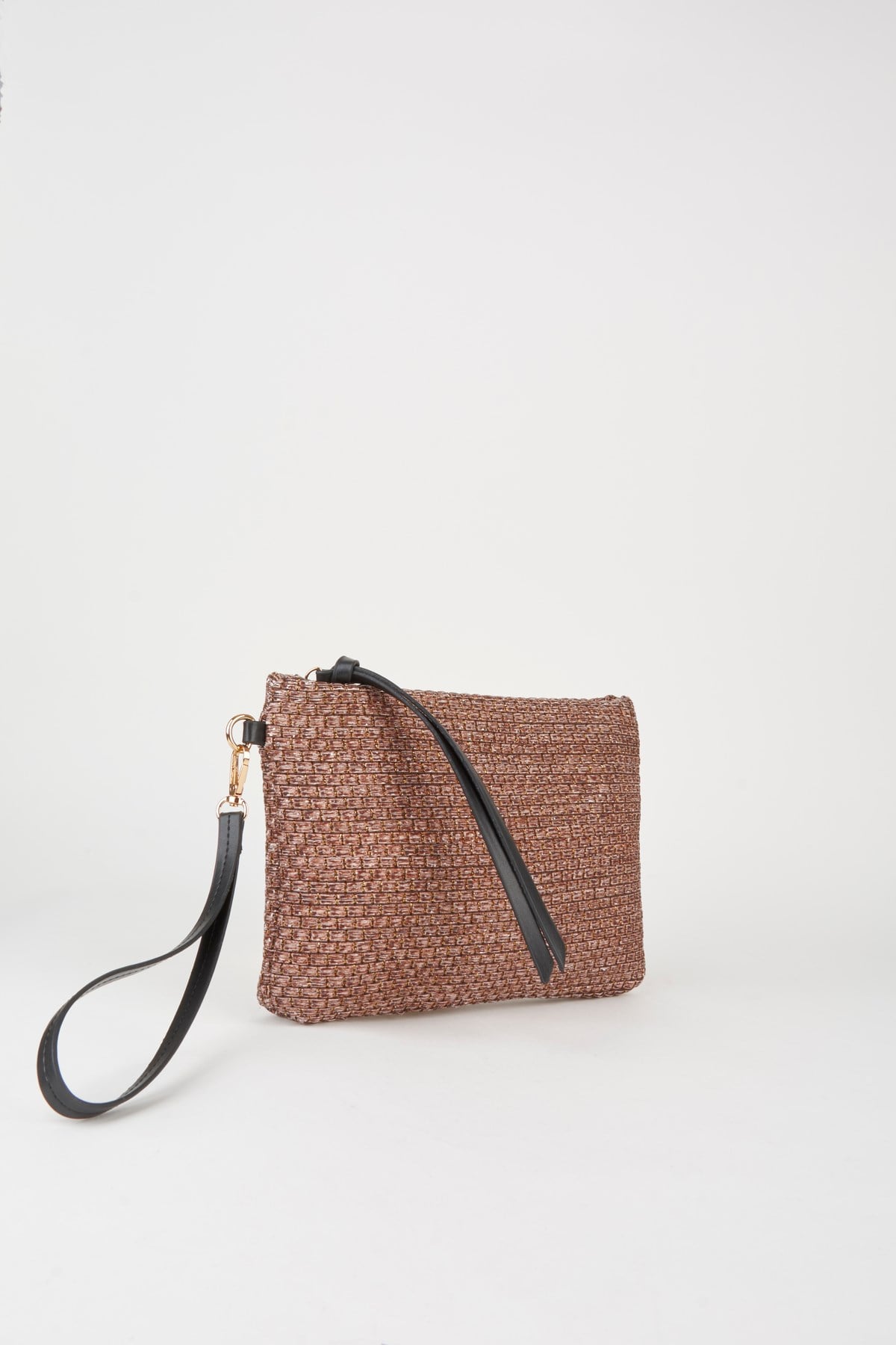 Kadın Bellis Hasır Açık Kahve Astarlı Suni Deri Bilek Askılı Portföy El Ve Clutch Çanta