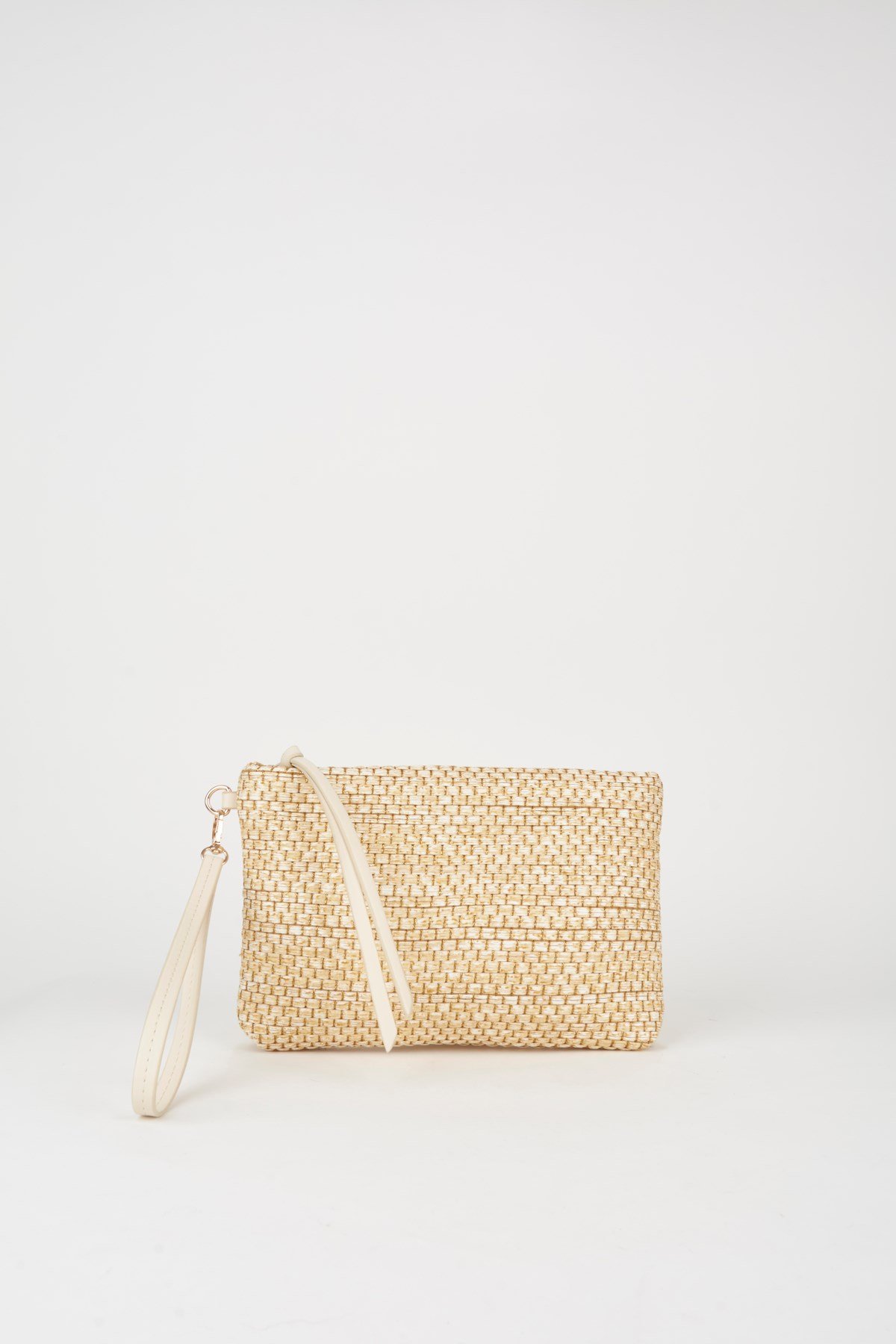 Kadın Bellis Hasır Vizon Astarlı Suni Deri Bilek Askılı Portföy El Ve Clutch Çanta