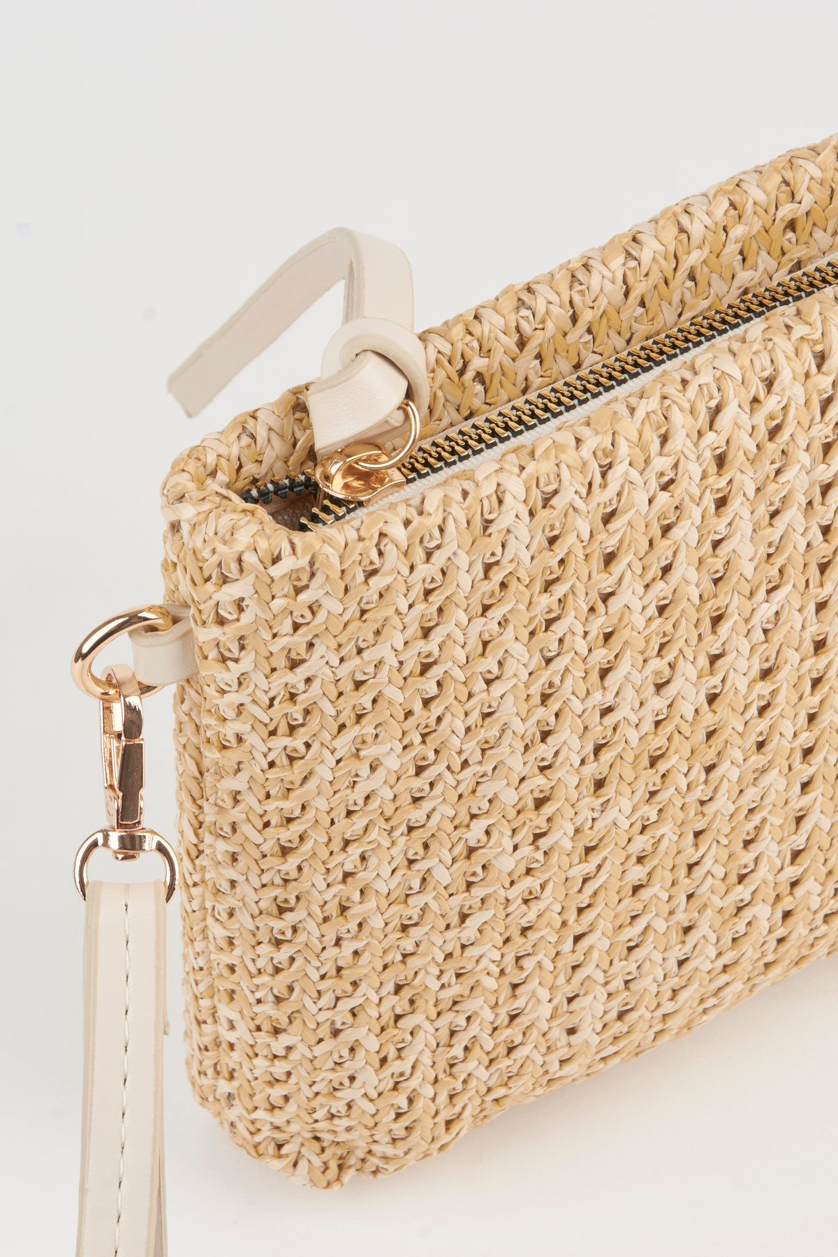 Kadın Bellis Örgü Hasır Astarlı Suni Deri Bilek Askılı Portföy El Ve Clutch Çanta