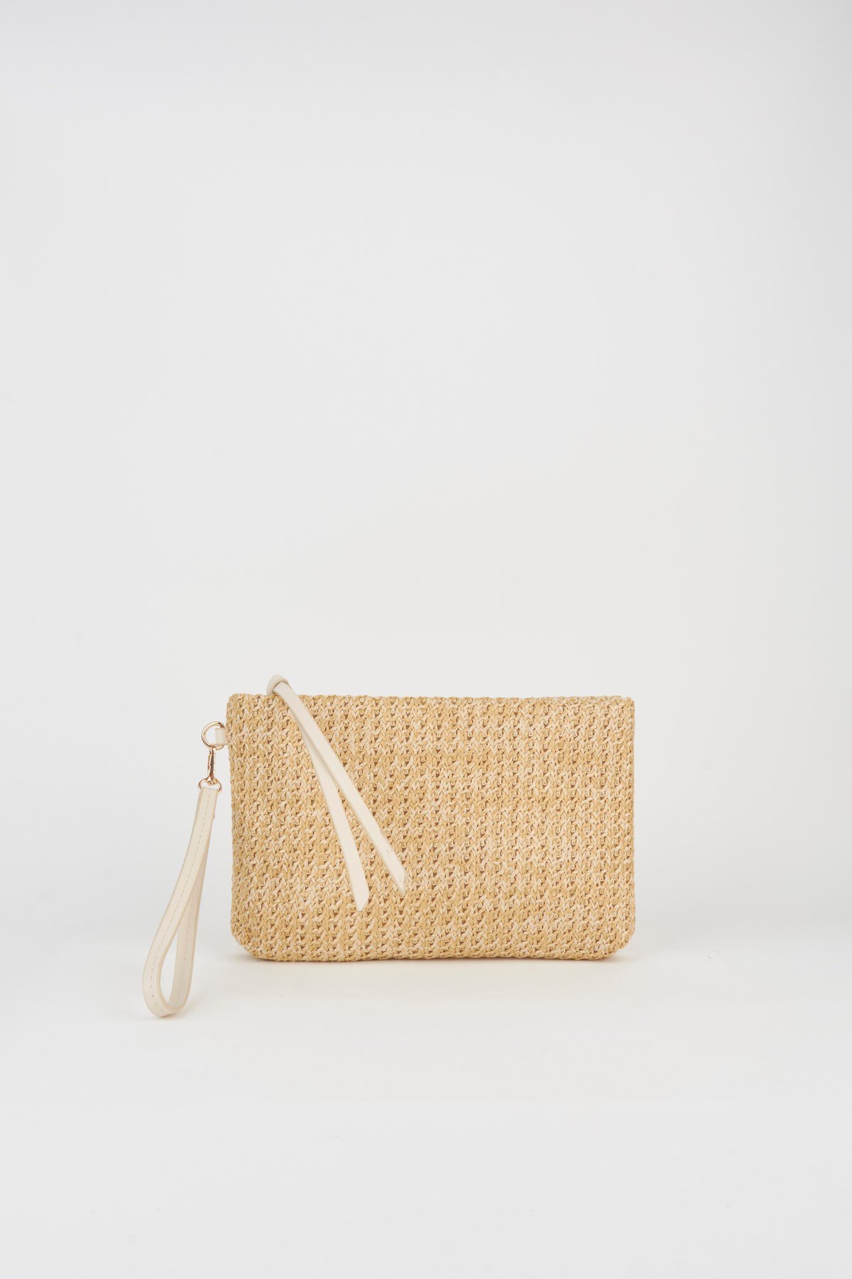 Kadın Bellis Örgü Hasır Astarlı Suni Deri Bilek Askılı Portföy El Ve Clutch Çanta