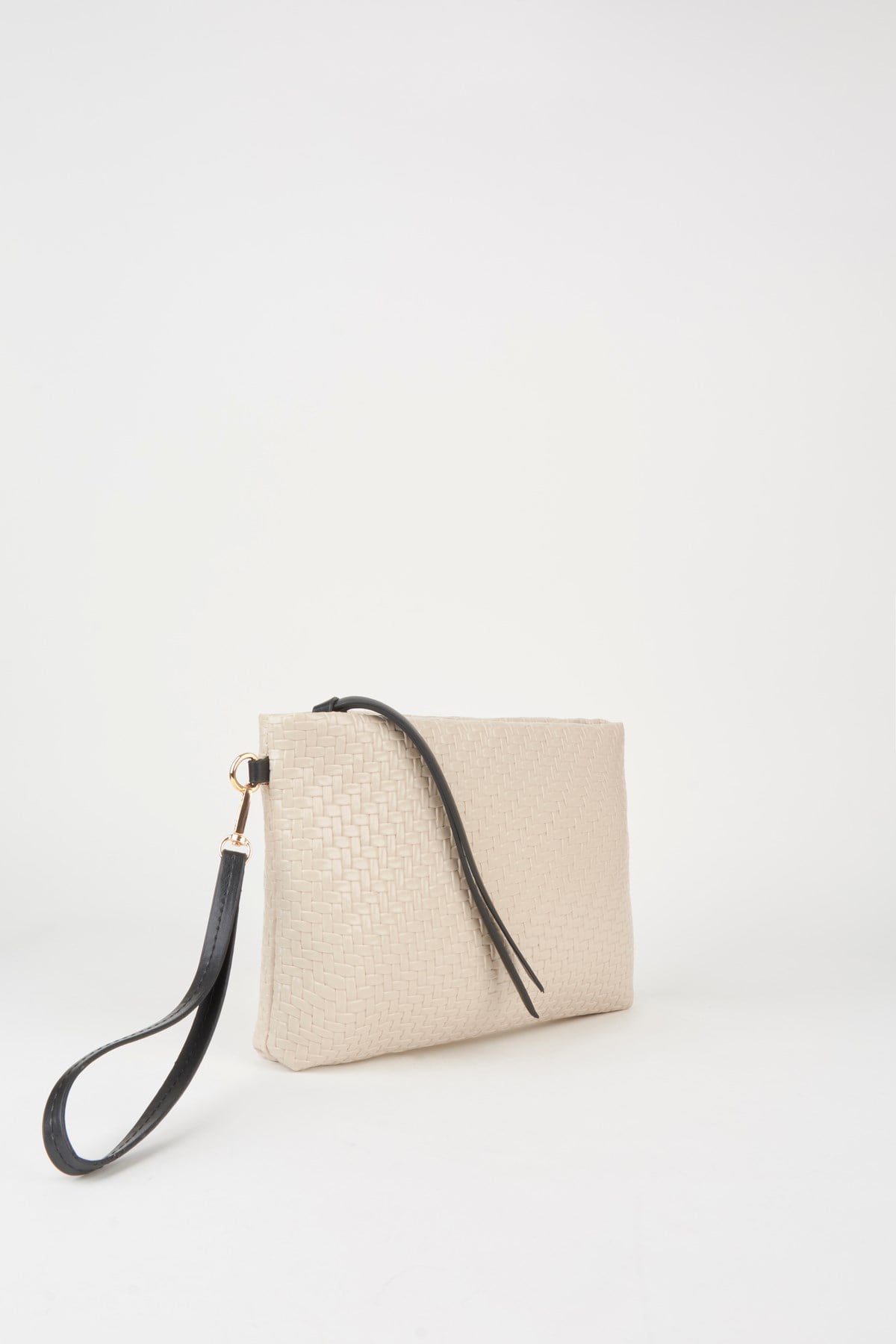 Kadın Bellis Örgü Vizon Astarlı Suni Deri Bilek Askılı Portföy El Ve Clutch Çanta