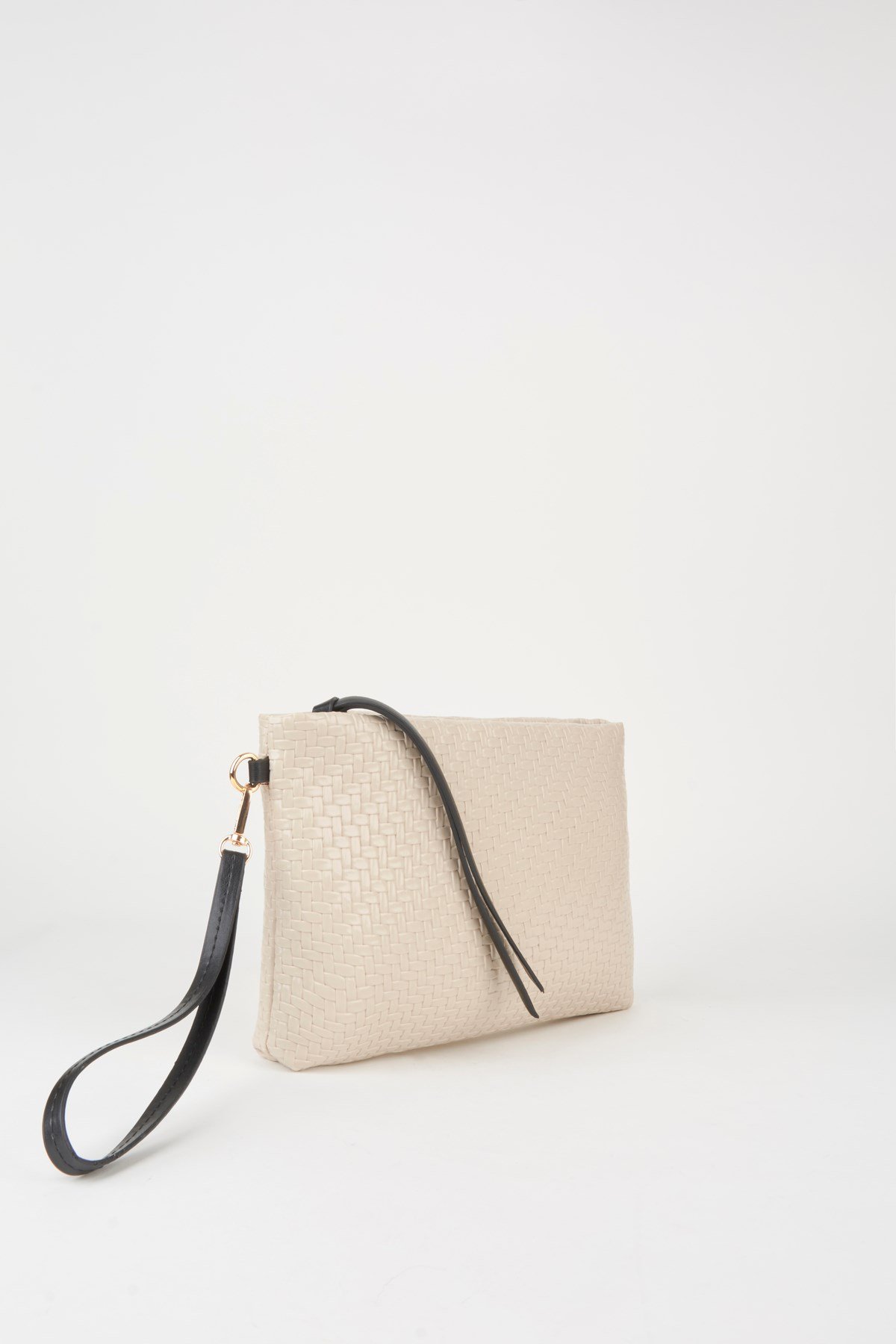 Kadın Bellis Örgü Vizon Astarlı Suni Deri Bilek Askılı Portföy El Ve Clutch Çanta