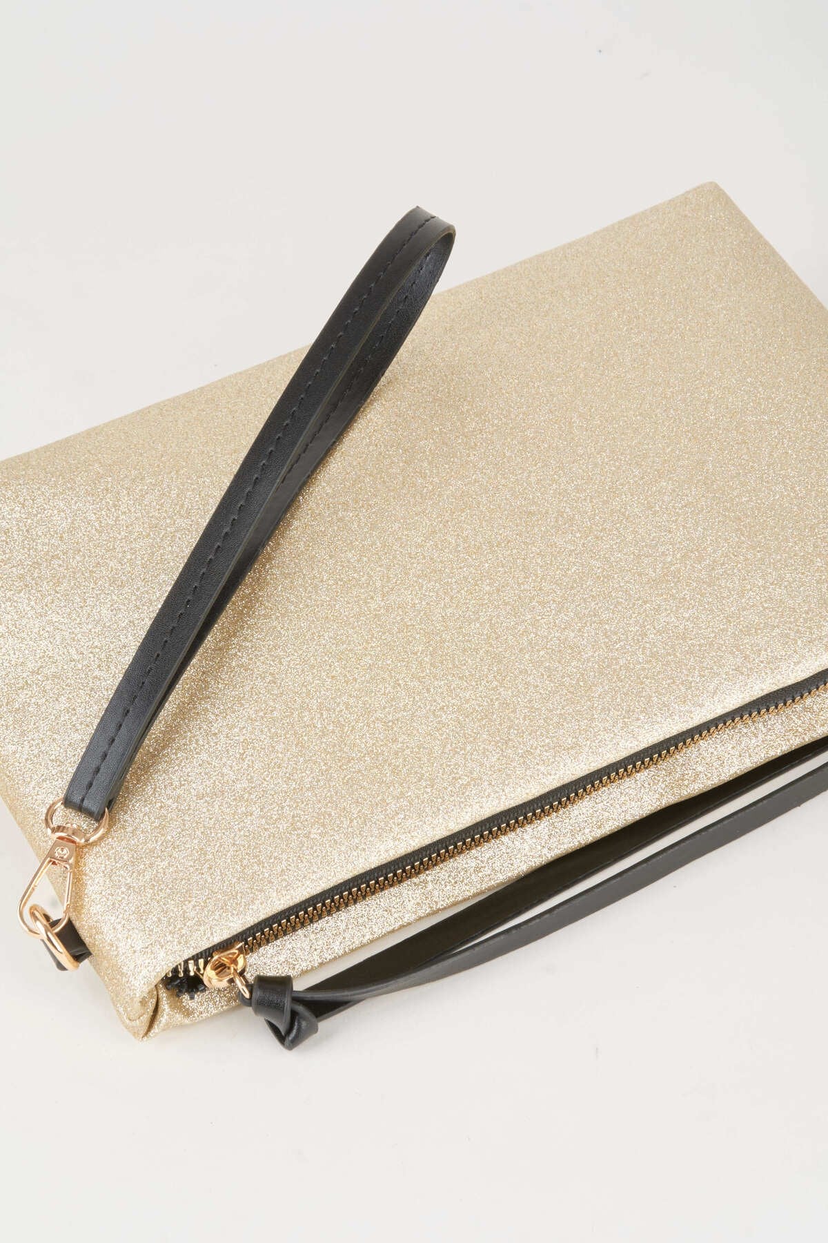 Kadın Bellis Simli Gold Astarlı Suni Deri Bilek Askılı Portföy El Ve Clutch Çanta