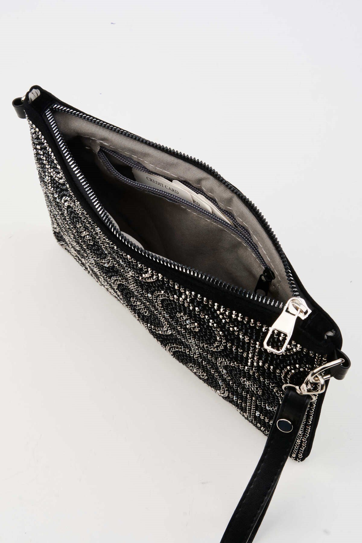 Kadın Halka Altın Taşlı Süet Bilek Askılı Ve Zincir Askılı Portföy El Ve Clutch Çanta