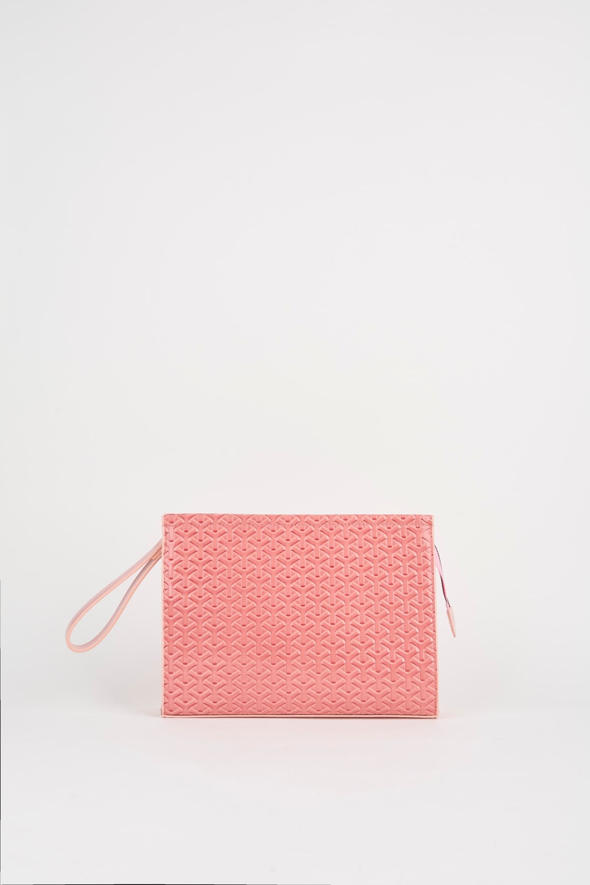 Kadın Petunya Dokulu Pudra Astarlı Suni Deri Bilek Askılı Portföy El Ve Clutch Çanta