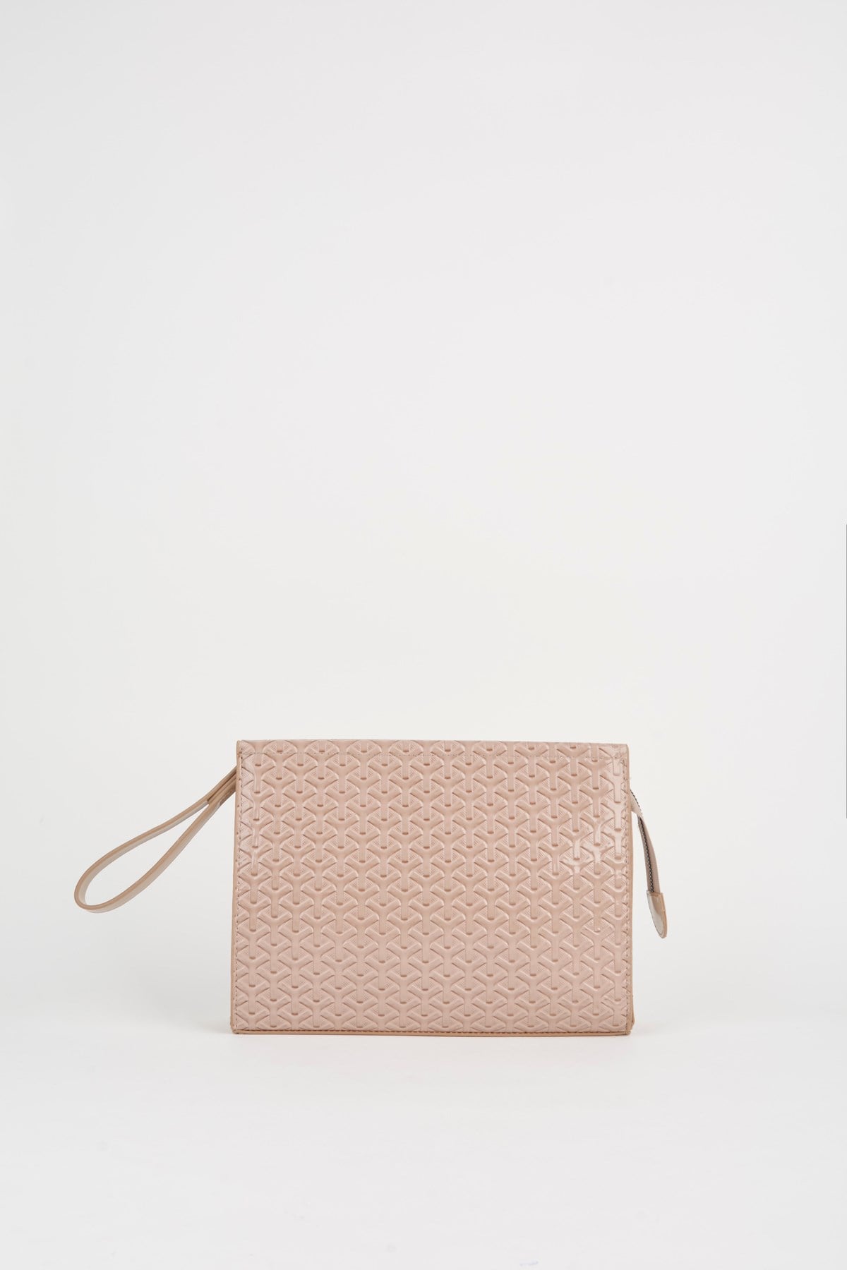 Kadın Petunya Dokulu Vizon Astarlı Suni Deri Bilek Askılı Portföy El Ve Clutch Çanta