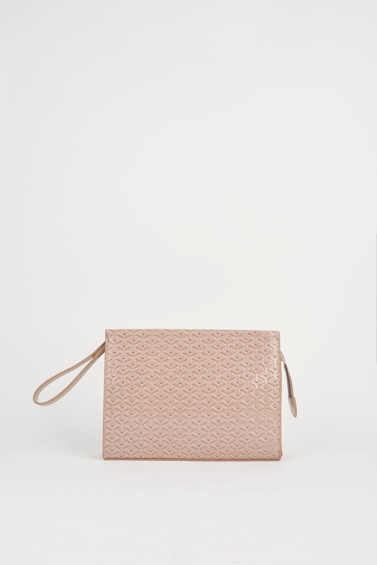 Kadın Petunya Dokulu Vizon Astarlı Suni Deri Bilek Askılı Portföy El Ve Clutch Çanta