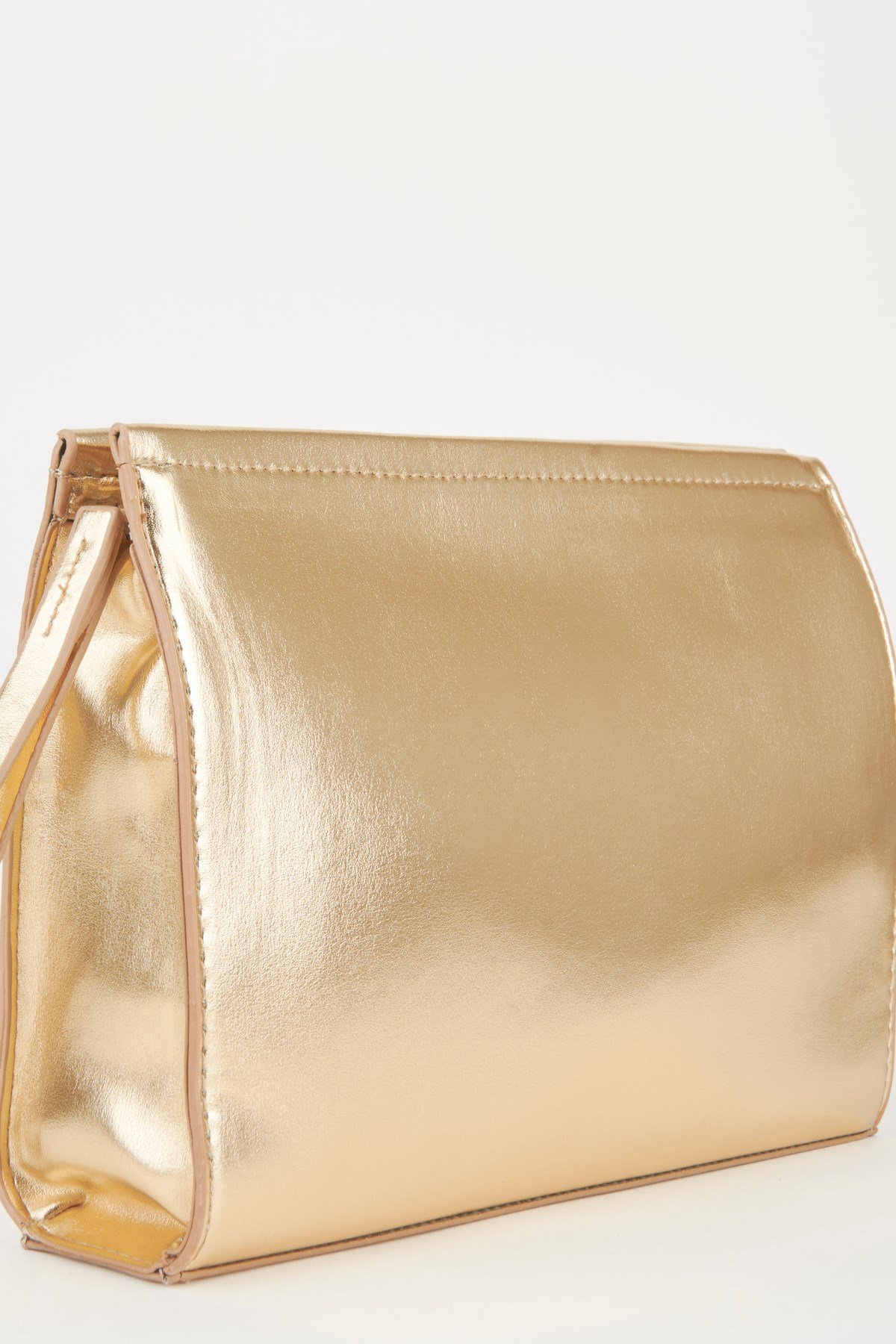 Kadın Petunya Gold Astarlı Suni Deri Bilek Askılı Portföy El Ve Clutch Çanta