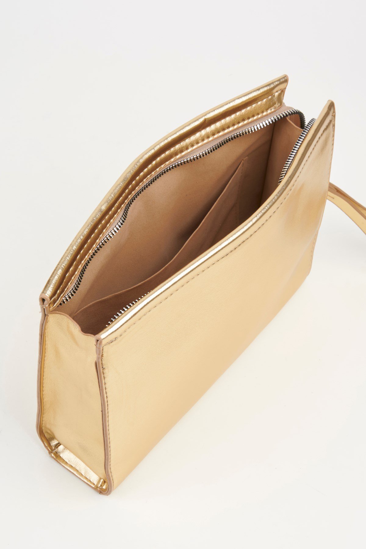 Kadın Petunya Gold Astarlı Suni Deri Bilek Askılı Portföy El Ve Clutch Çanta