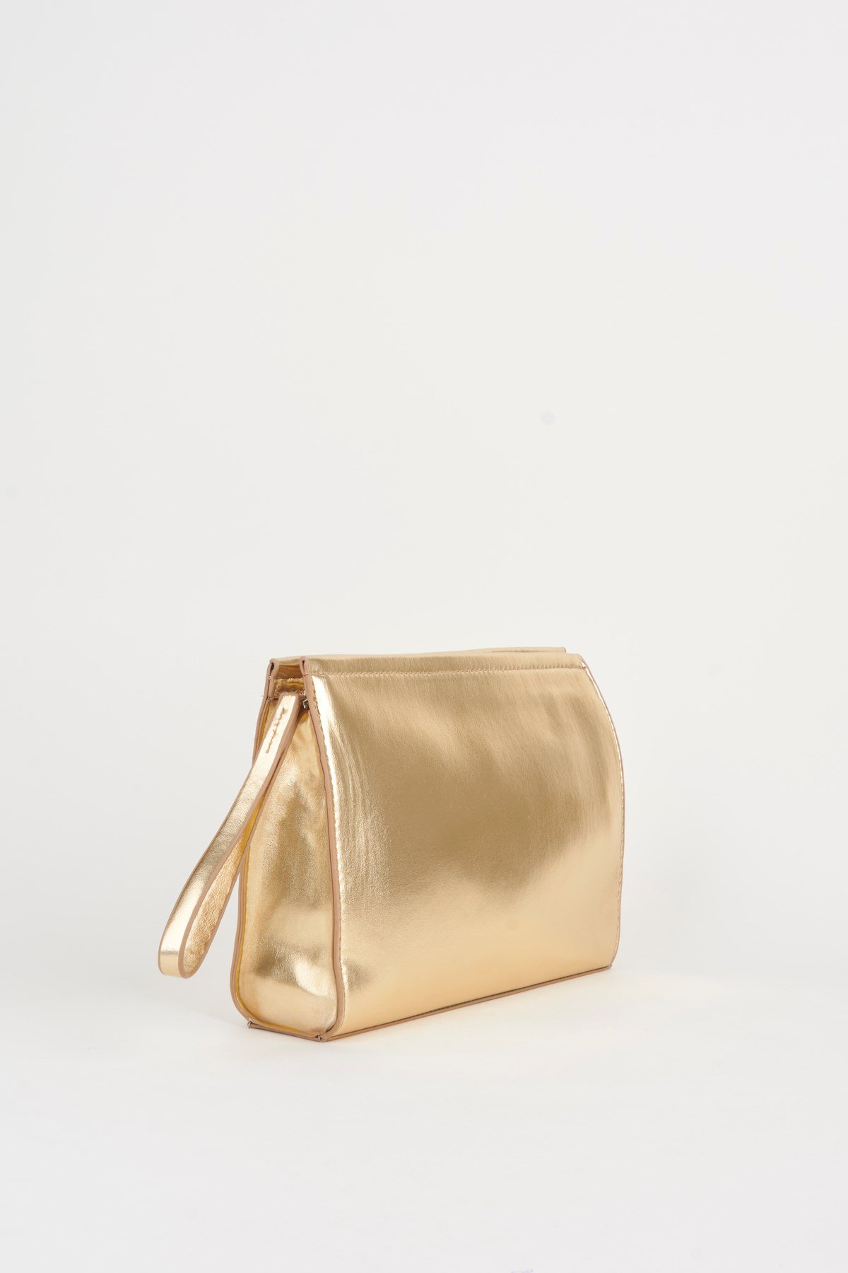 Kadın Petunya Gold Astarlı Suni Deri Bilek Askılı Portföy El Ve Clutch Çanta