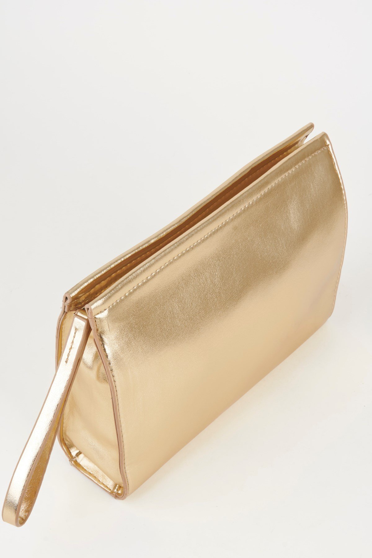 Kadın Petunya Gold Astarlı Suni Deri Bilek Askılı Portföy El Ve Clutch Çanta