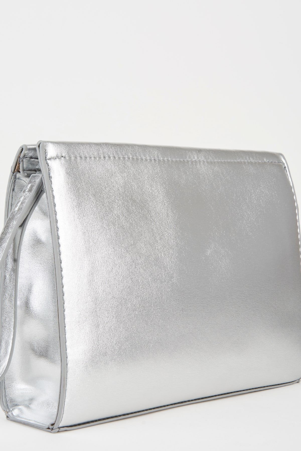 Kadın Petunya Gümüş Astarlı Suni Deri Bilek Askılı Portföy El Ve Clutch Çanta