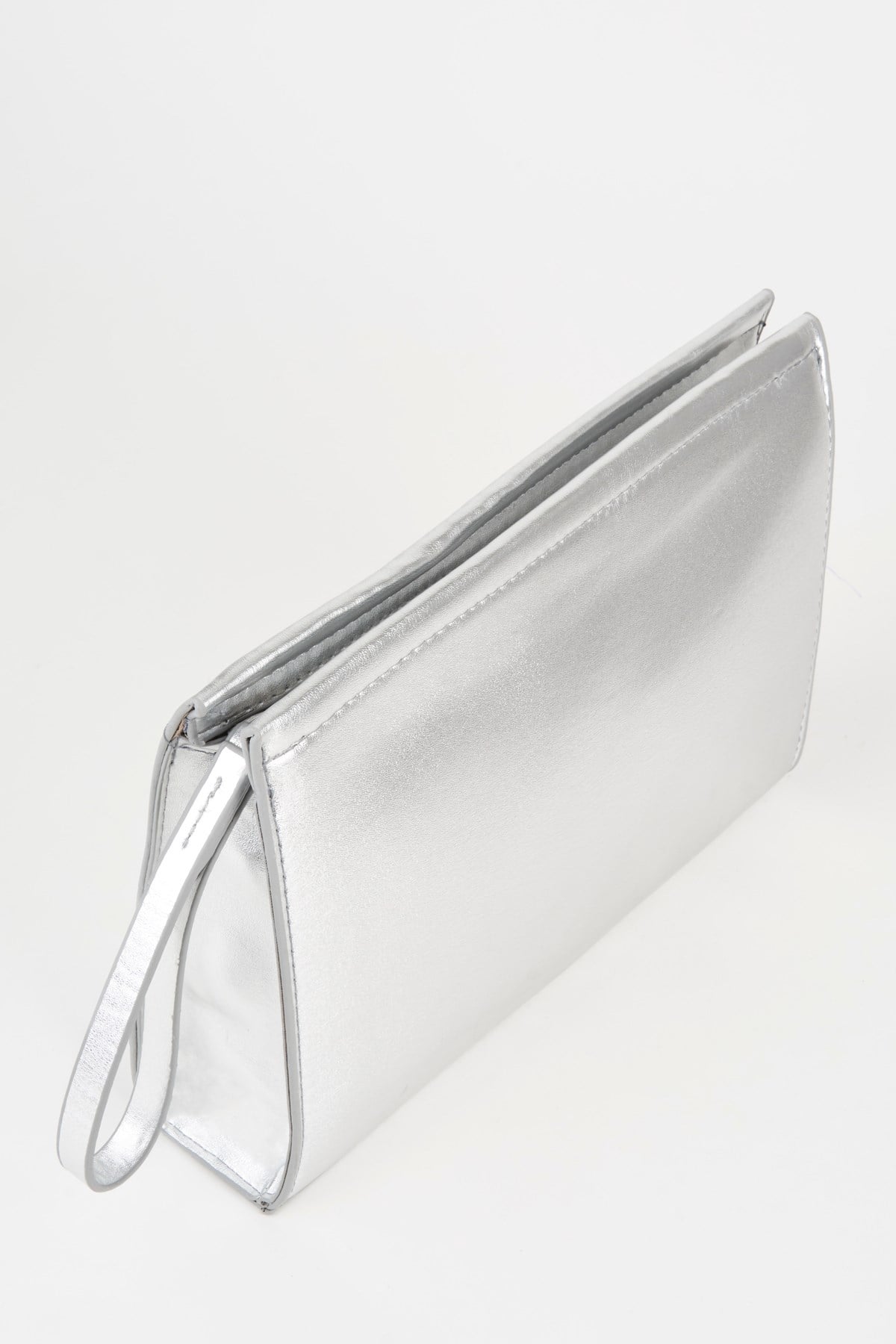 Kadın Petunya Gümüş Astarlı Suni Deri Bilek Askılı Portföy El Ve Clutch Çanta