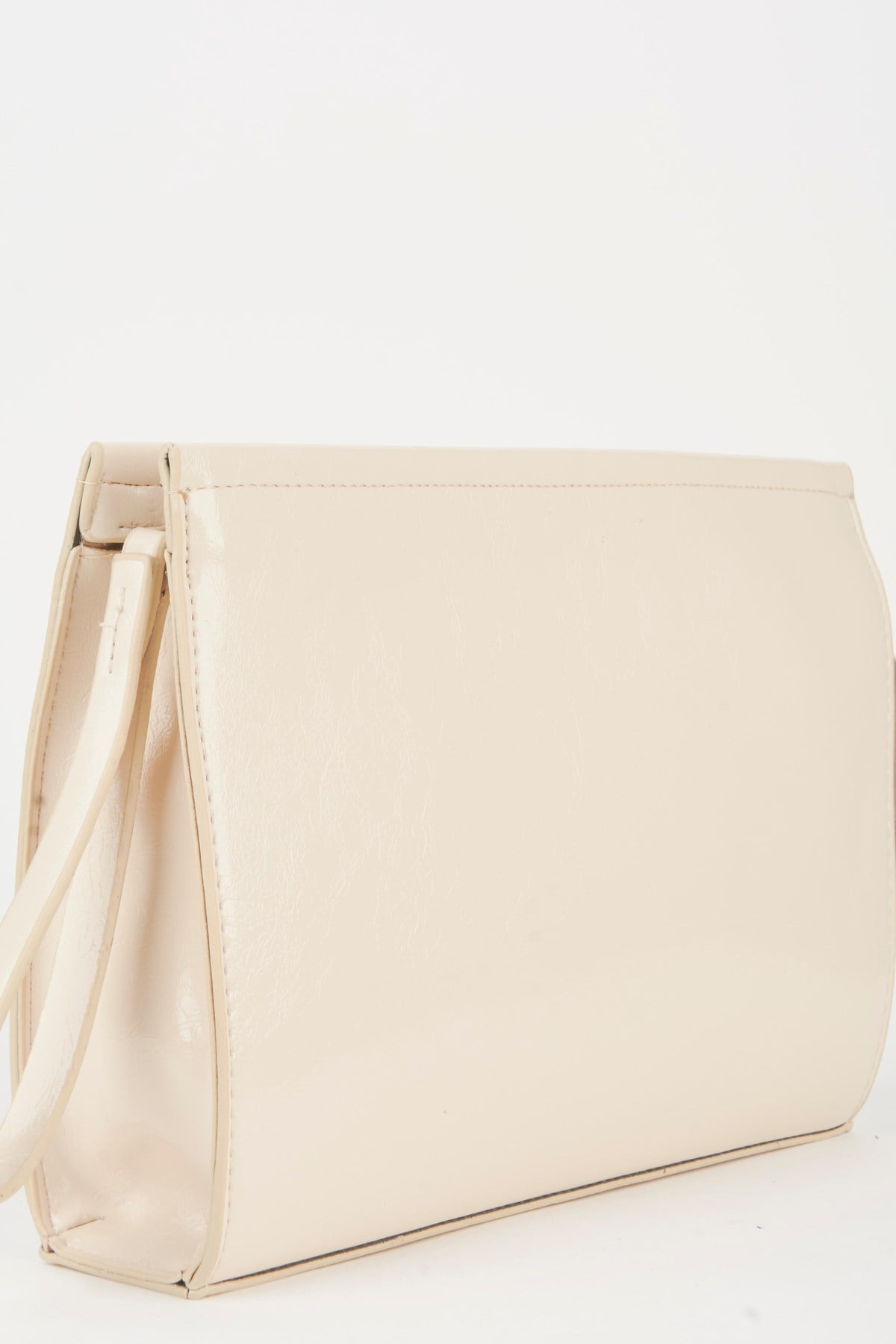 Kadın Petunya Krem Astarlı Suni Deri Bilek Askılı Portföy El Ve Clutch Çanta