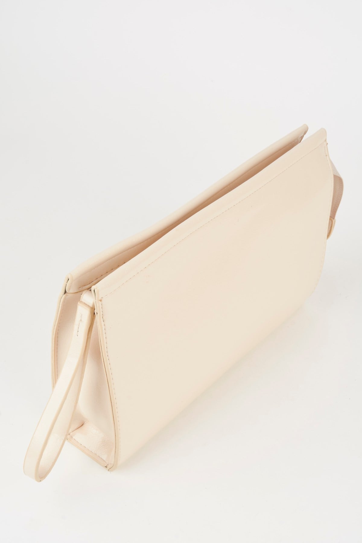 Kadın Petunya Krem Astarlı Suni Deri Bilek Askılı Portföy El Ve Clutch Çanta