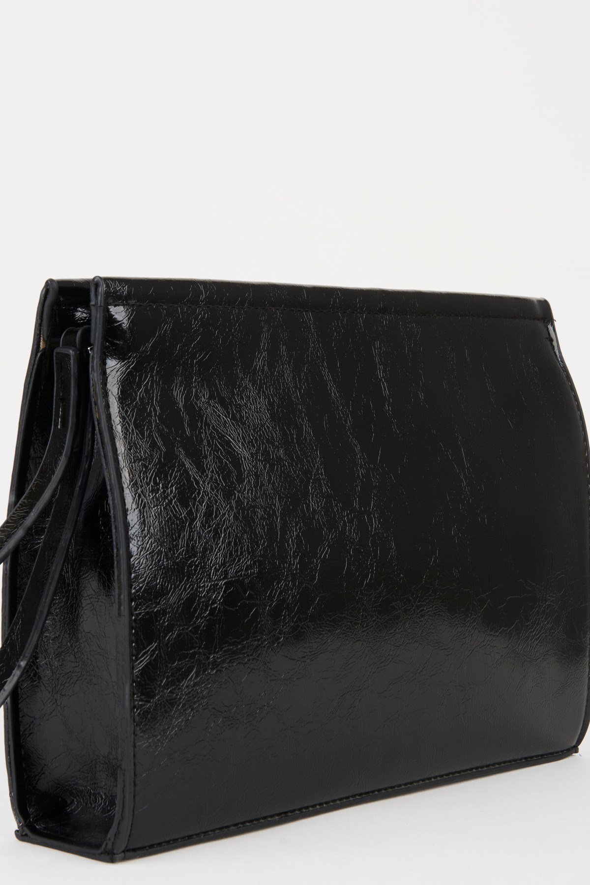 Kadın Petunya Siyah Astarlı Suni Deri Bilek Askılı Portföy El Ve Clutch Çanta