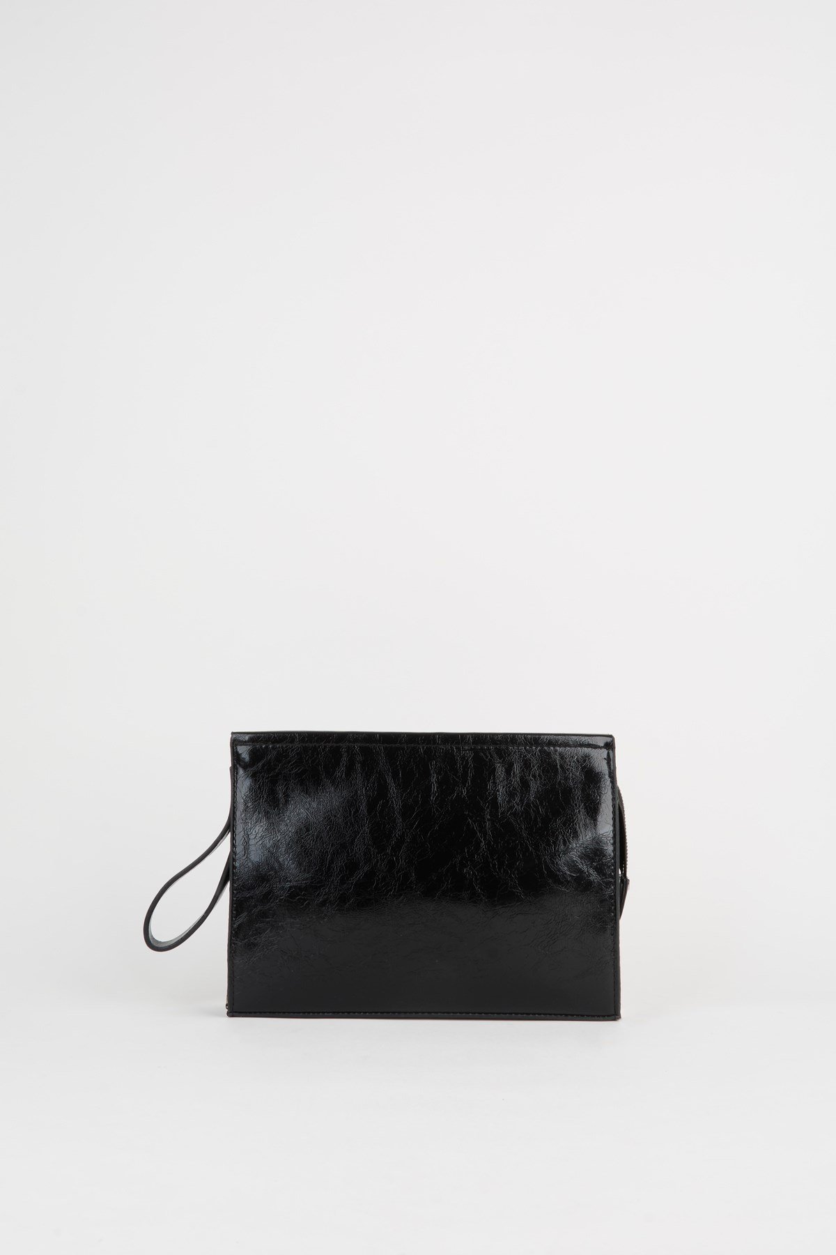 Kadın Petunya Siyah Astarlı Suni Deri Bilek Askılı Portföy El Ve Clutch Çanta