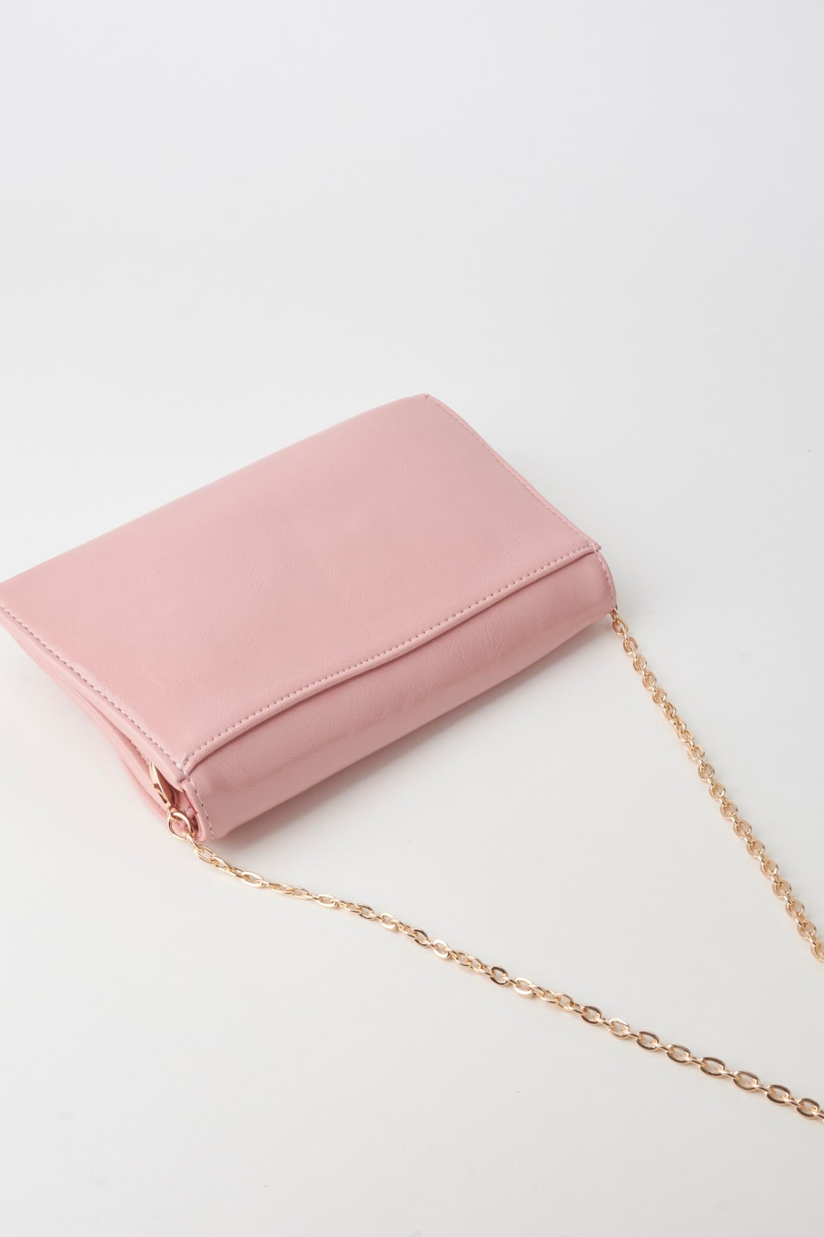 Kadın Pudra Zarf Tasarım 2 Bölmeli Mini Zincir Askılı Çıt Çıt Kapama Clutch Ve El Çantası