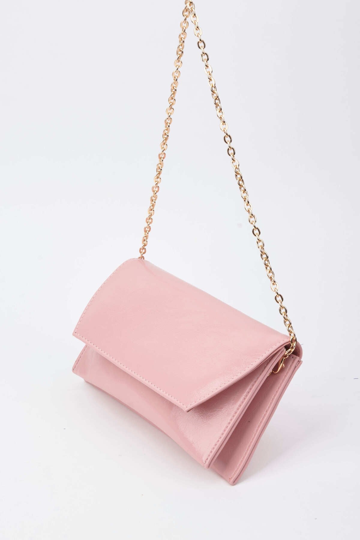 Kadın Pudra Zarf Tasarım 2 Bölmeli Mini Zincir Askılı Çıt Çıt Kapama Clutch Ve El Çantası
