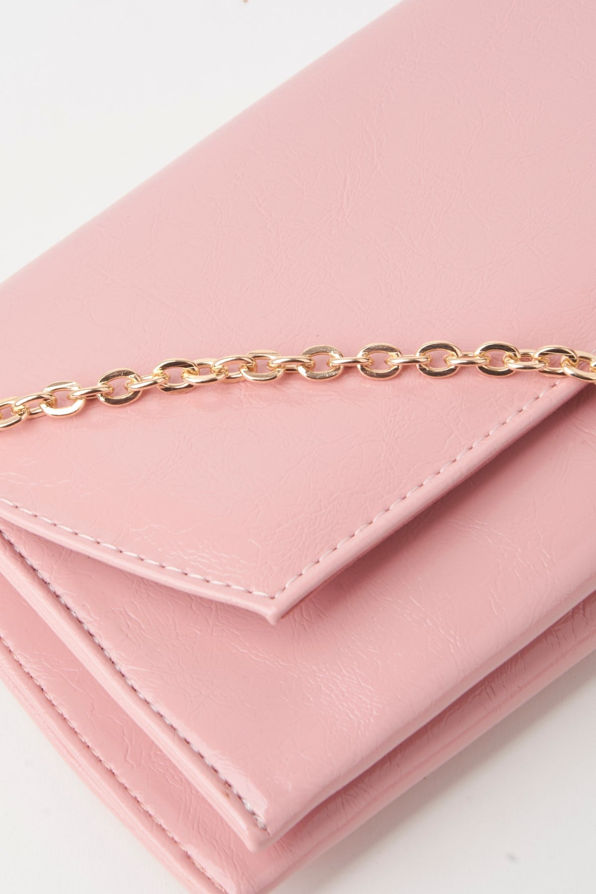 Kadın Pudra Zarf Tasarım 2 Bölmeli Mini Zincir Askılı Çıt Çıt Kapama Clutch Ve El Çantası