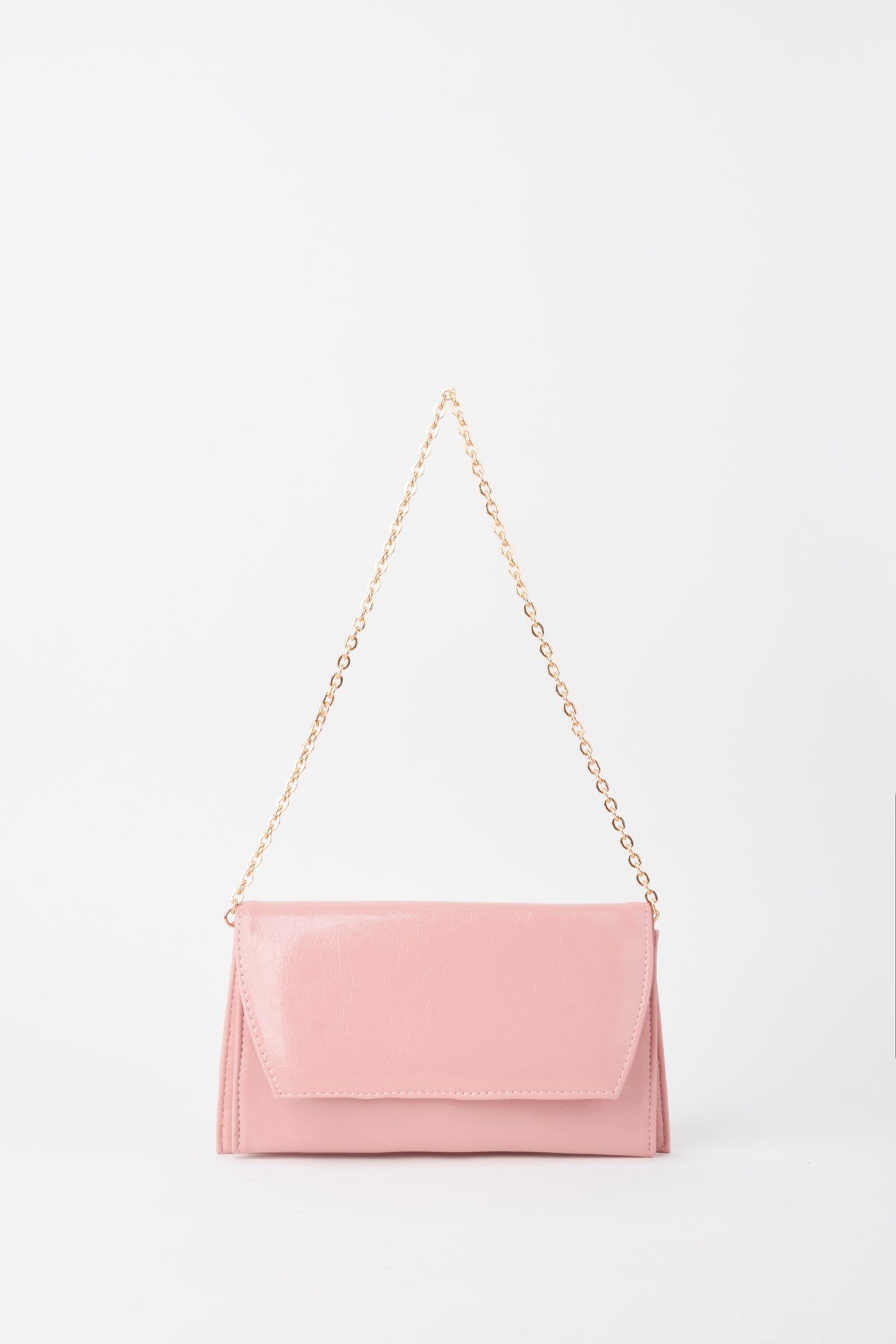 Kadın Pudra Zarf Tasarım 2 Bölmeli Mini Zincir Askılı Çıt Çıt Kapama Clutch Ve El Çantası
