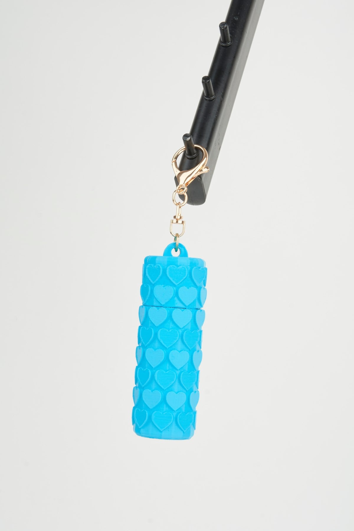 Kalp Desenli Bebe Mavi Ruj Lip Gloss Kılıfı 3D Baskı Charm Çanta Aksesuarı Anahtarlık