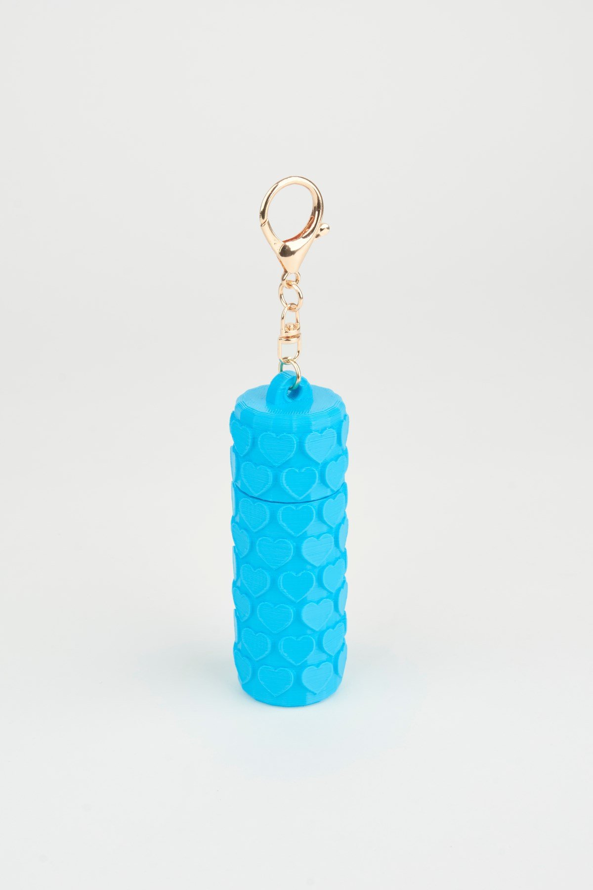 Kalp Desenli Bebe Mavi Ruj Lip Gloss Kılıfı 3D Baskı Charm Çanta Aksesuarı Anahtarlık