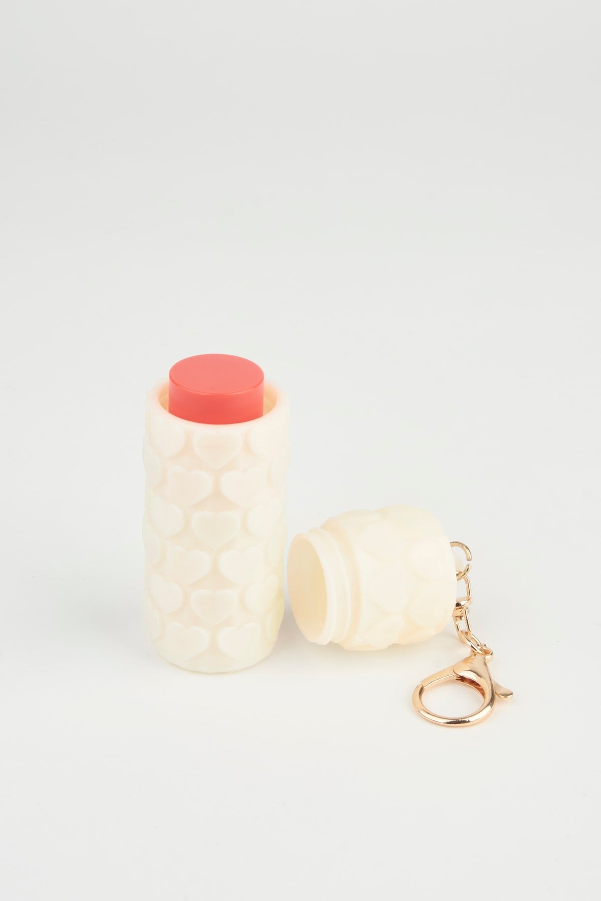 Kalp Desenli Krem Ruj Lip Gloss Kılıfı 3D Baskı Charm Çanta Aksesuarı Anahtarlık