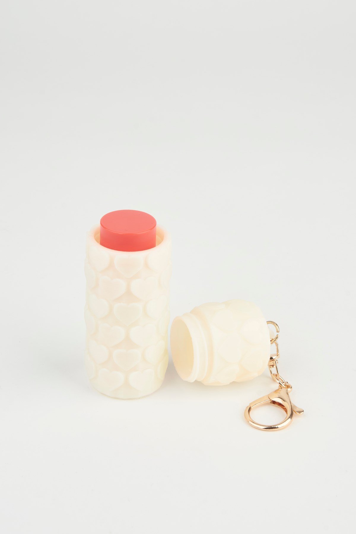 Kalp Desenli Krem Ruj Lip Gloss Kılıfı 3D Baskı Charm Çanta Aksesuarı Anahtarlık