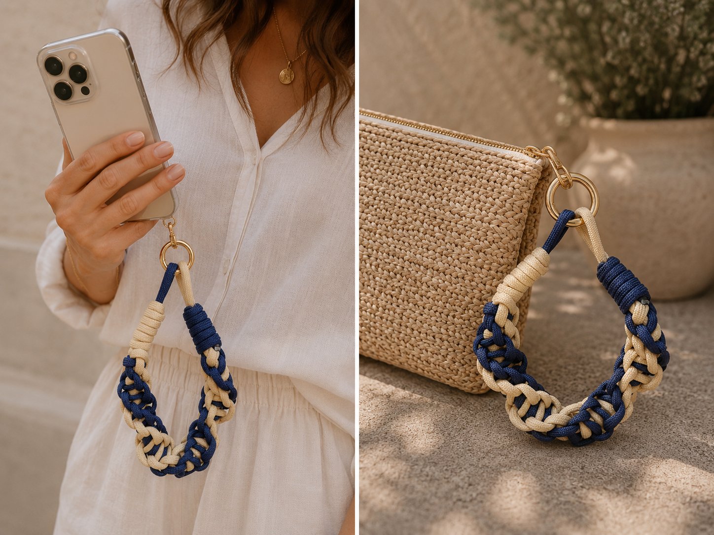 Makrome - Telefon Askısı- Clutch Çanta Askısı - Charm
