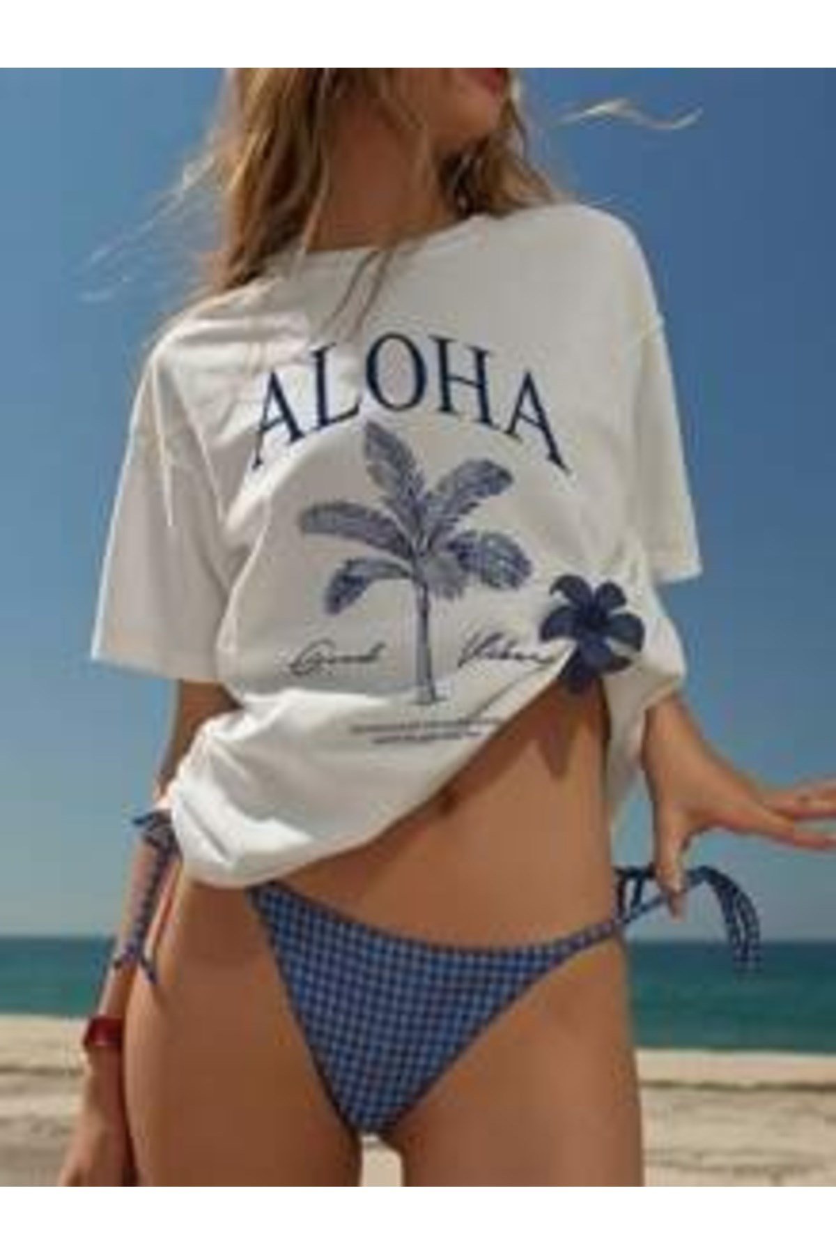 Aloha Baskılı Premium Oversize T-shirt