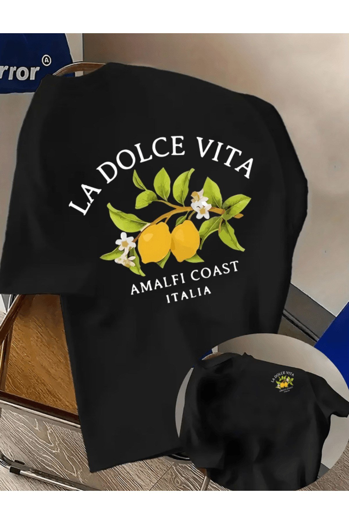 Amalfi Coast Italia Baskılı Premium Oversize T-shirt