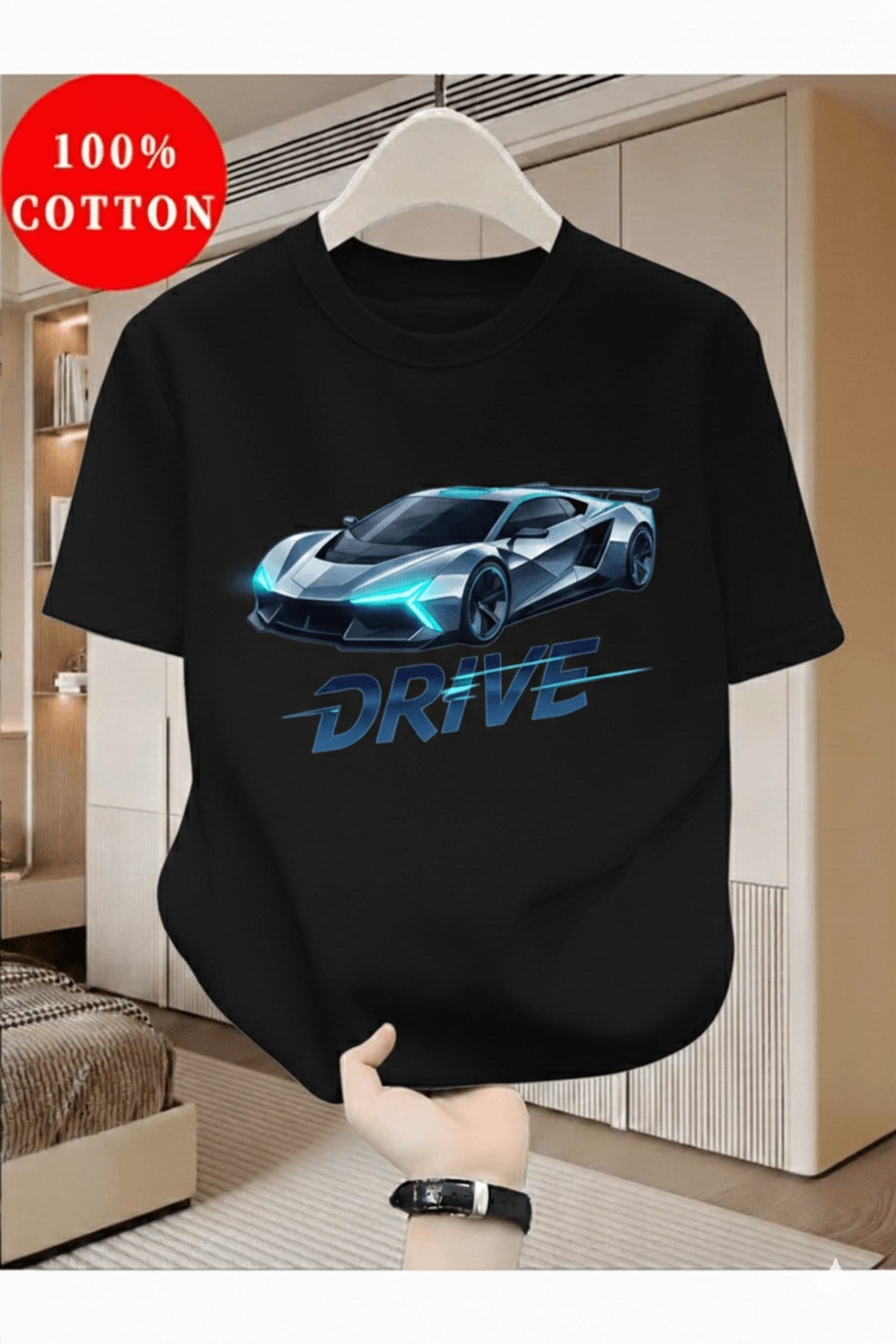 Araba Baskılı Premium Oversize T-shirt