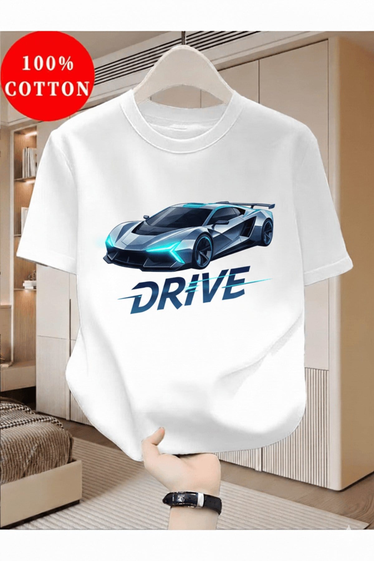 Araba Baskılı Premium Oversize T-shirt