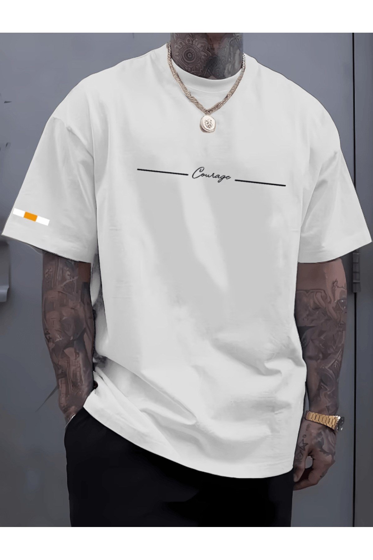 Bay Courage Baskılı Premium Oversize T-shirt