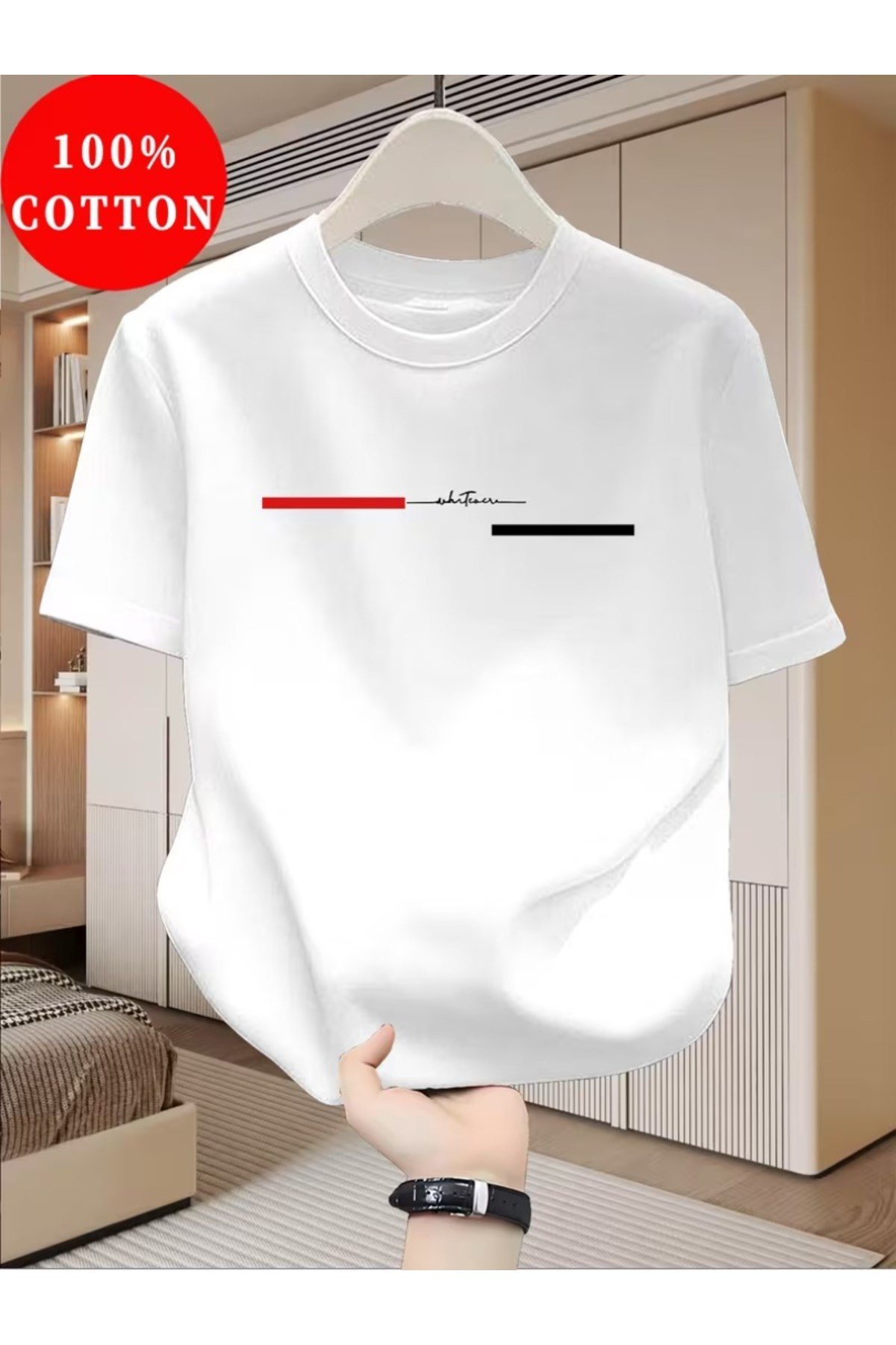 Bay/ Whatever Baskılı Basic Regular T-shirt