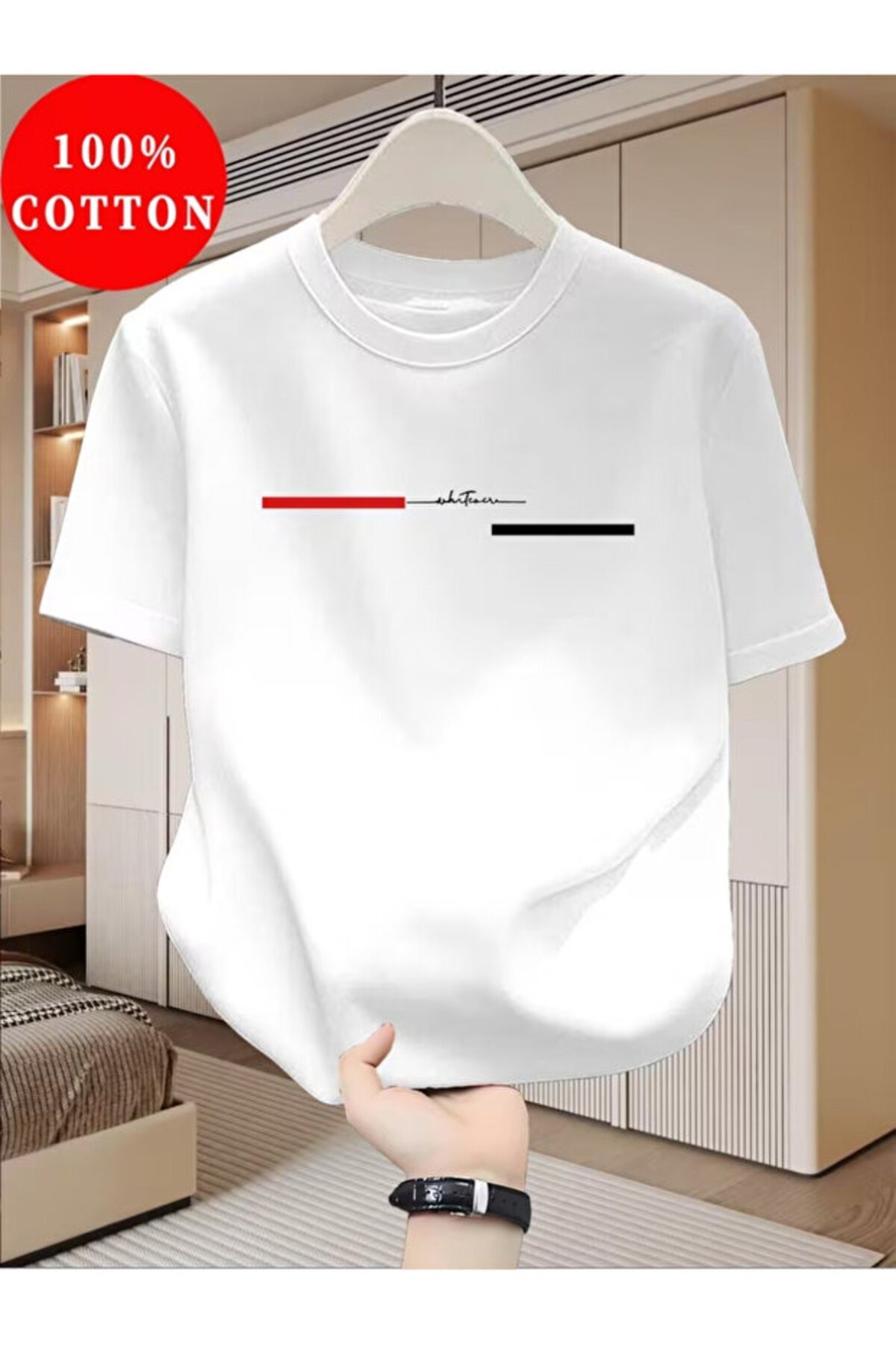 Bay/ Whatever Baskılı Basic Regular Tişört