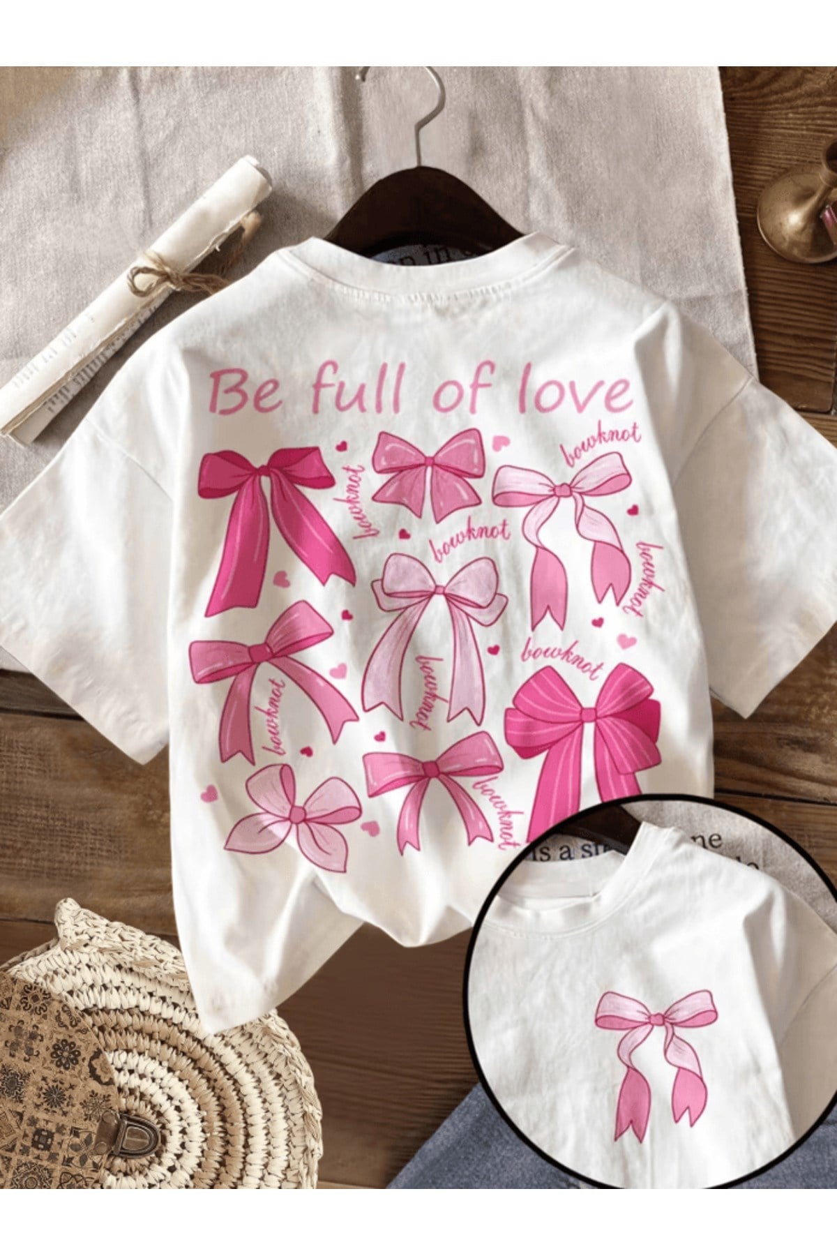 Be Full Of Love Çift Taraf Baskılı Premium Oversize T-shirt