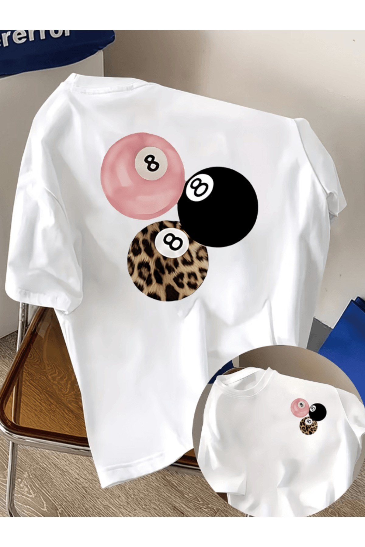 Bilardo Çift Taraf Baskılı Premium Oversize T-shirt