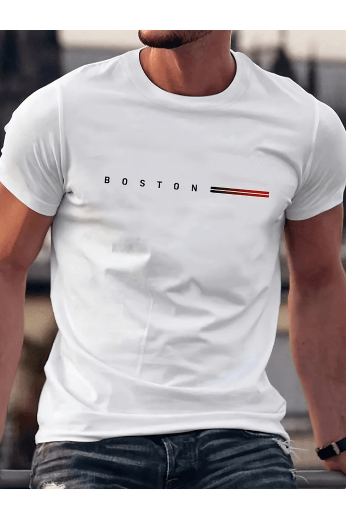 Boston Yatay Baskılı Premium Oversize T-shirt