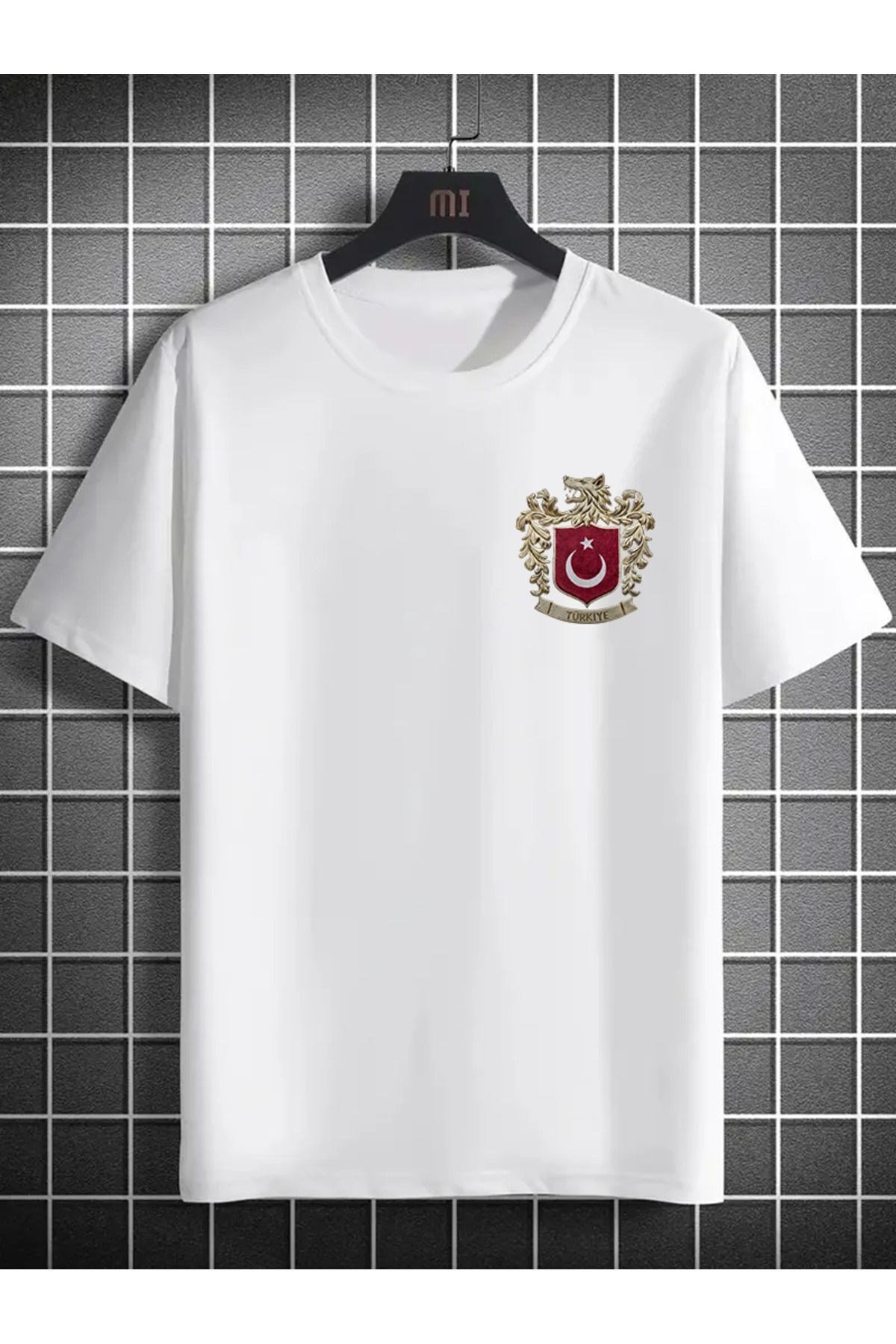 Bozkurt Sembol Türkiye SIRT ve Ön Baskılı Unisex T-shirt