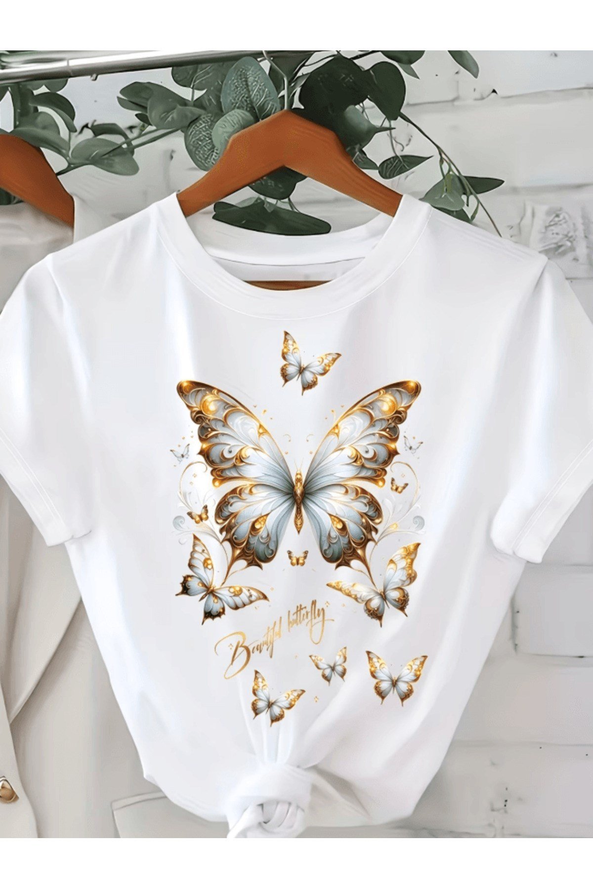 Butterfly Baskılı Premium Oversize T-shirt