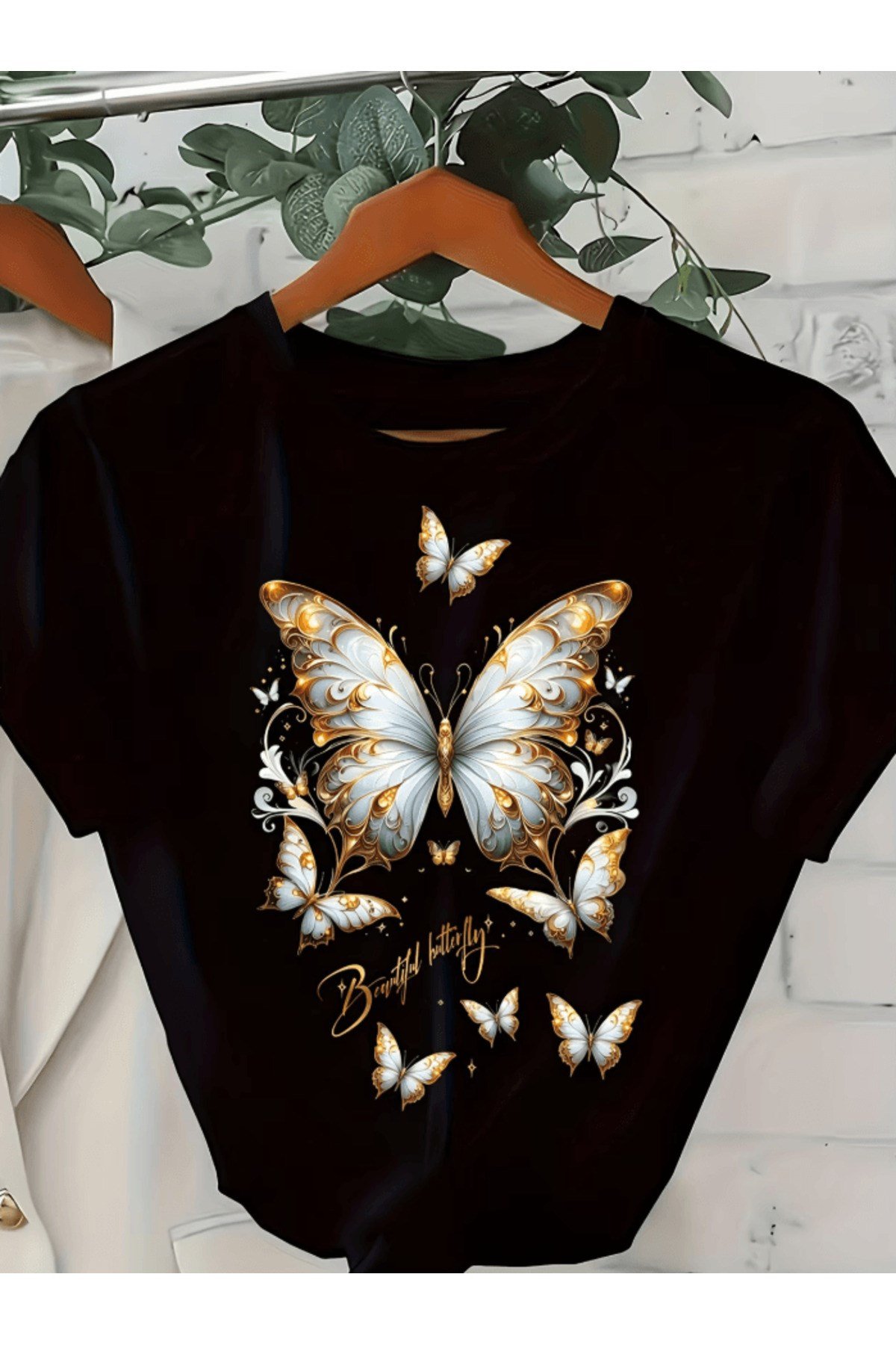 Butterfly Baskılı Premium Oversize T-shirt