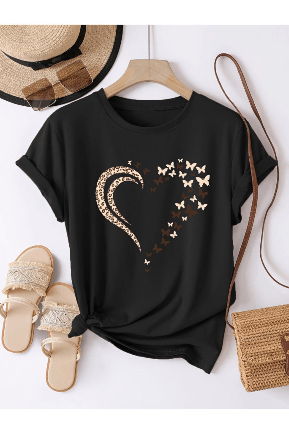 Çiçek Baskılı Premium Oversize T-shirt
