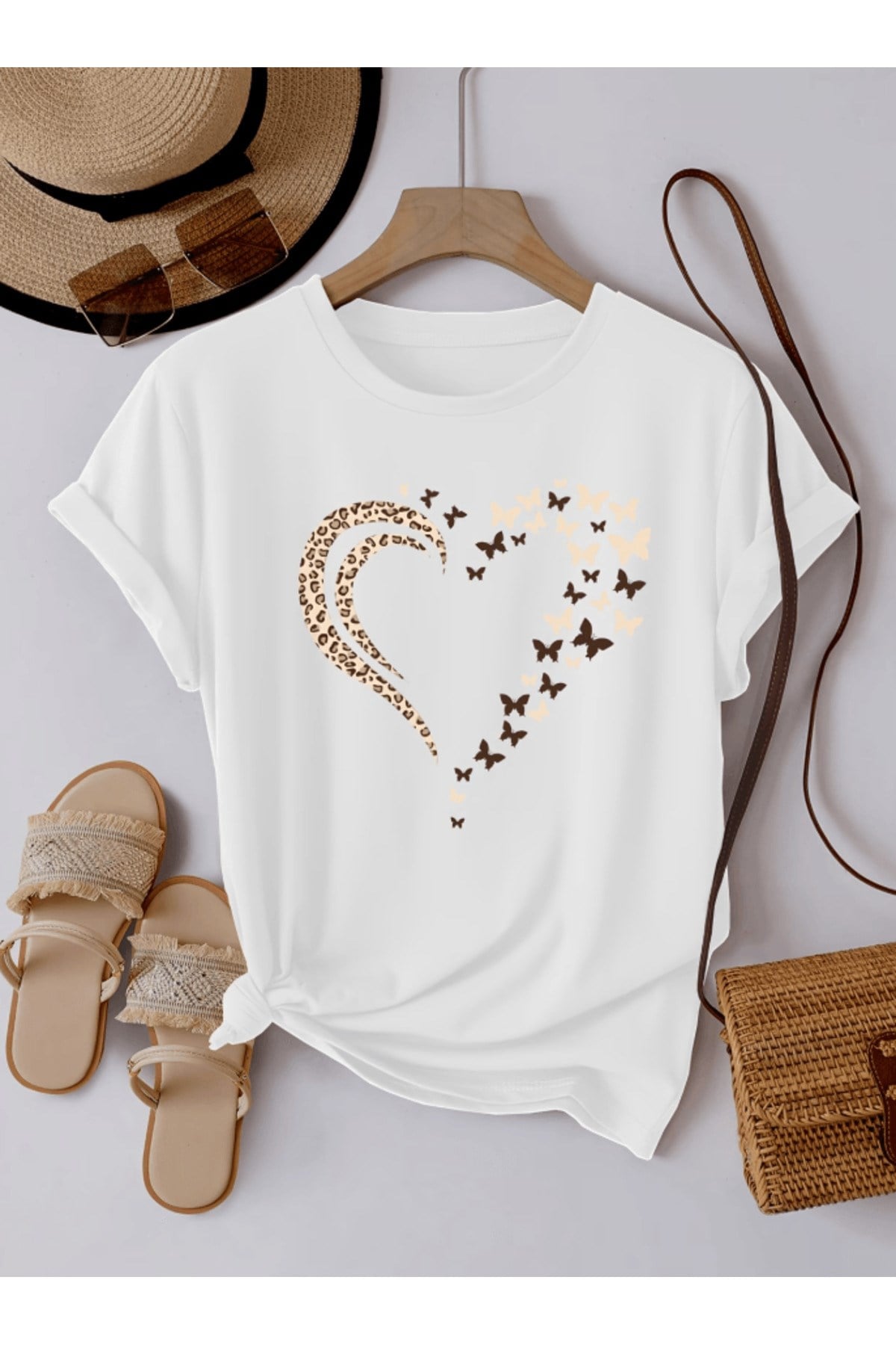 Çiçek Baskılı Premium Oversize T-shirt