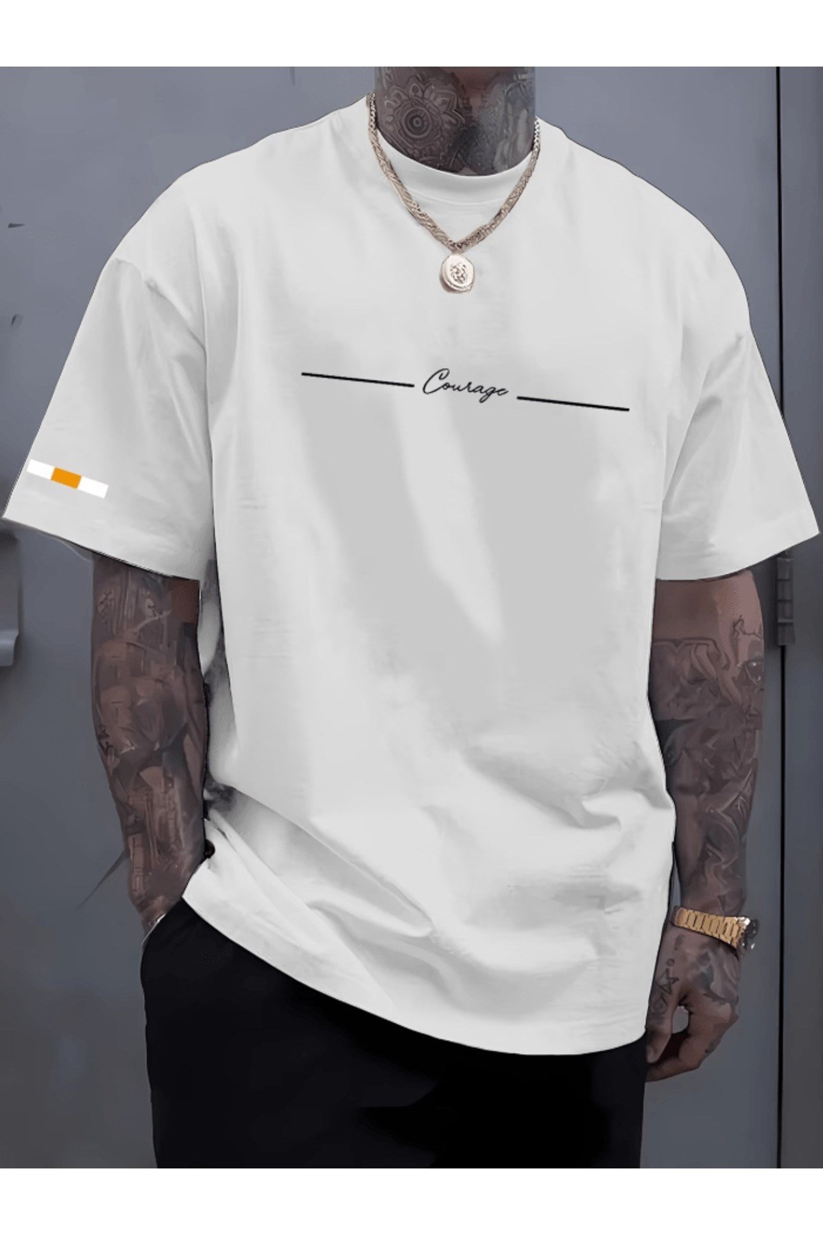 courage Baskılı Premium Oversize T-shirt