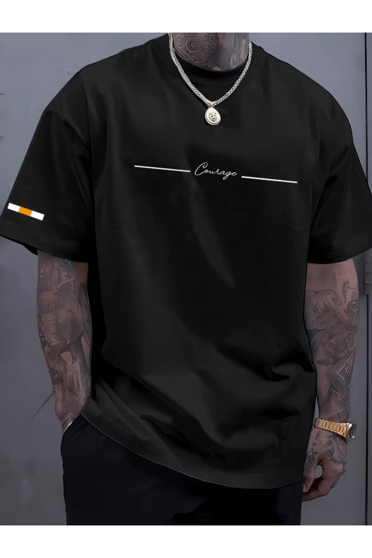 courage Baskılı Premium Oversize T-shirt