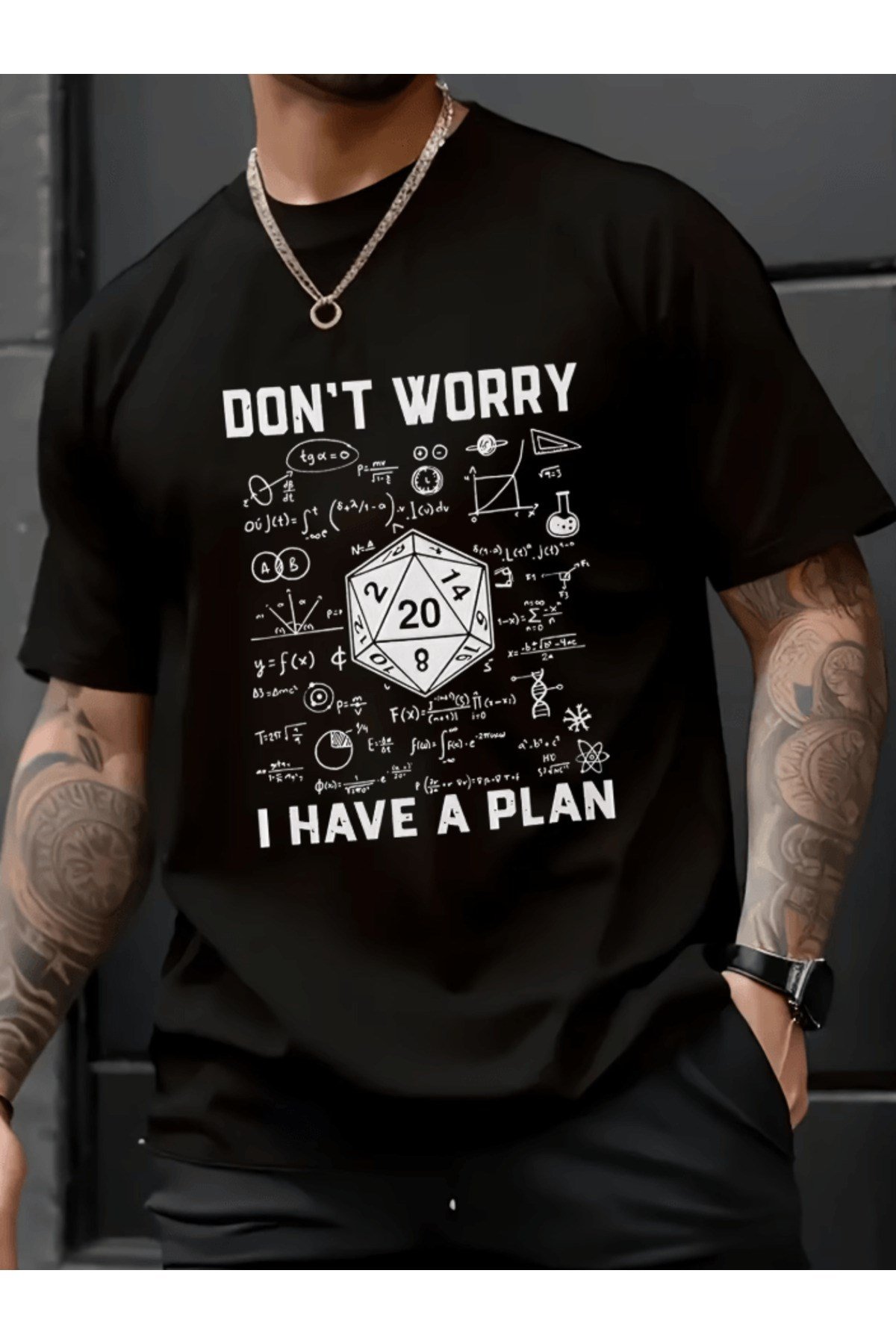 Don't Worry I Have A Plan Baskılı Premium Oversize T-shirt
