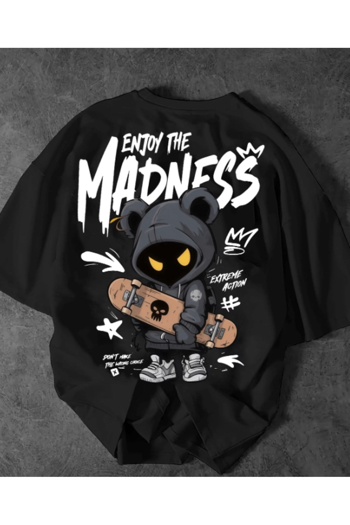 Enjoy The Madness Baskılı Premium Oversize T-shirt